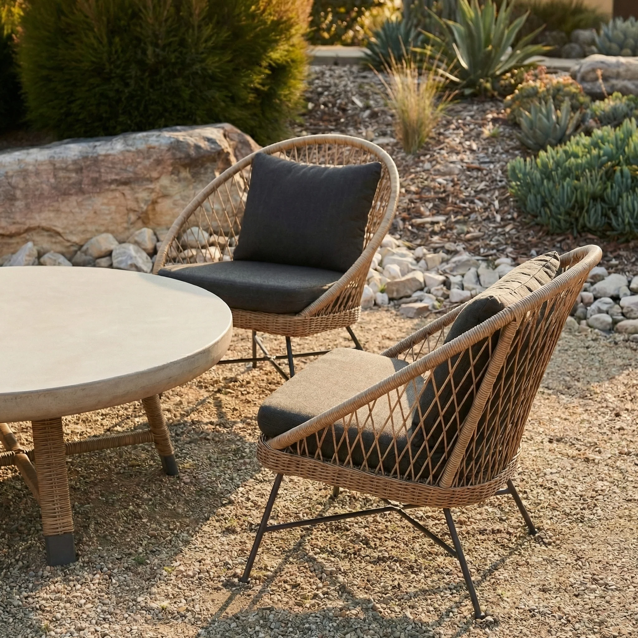 Ponza Indoor / Outdoor Lounge Chair | Medium Grey | Set of 2 - Image 2
