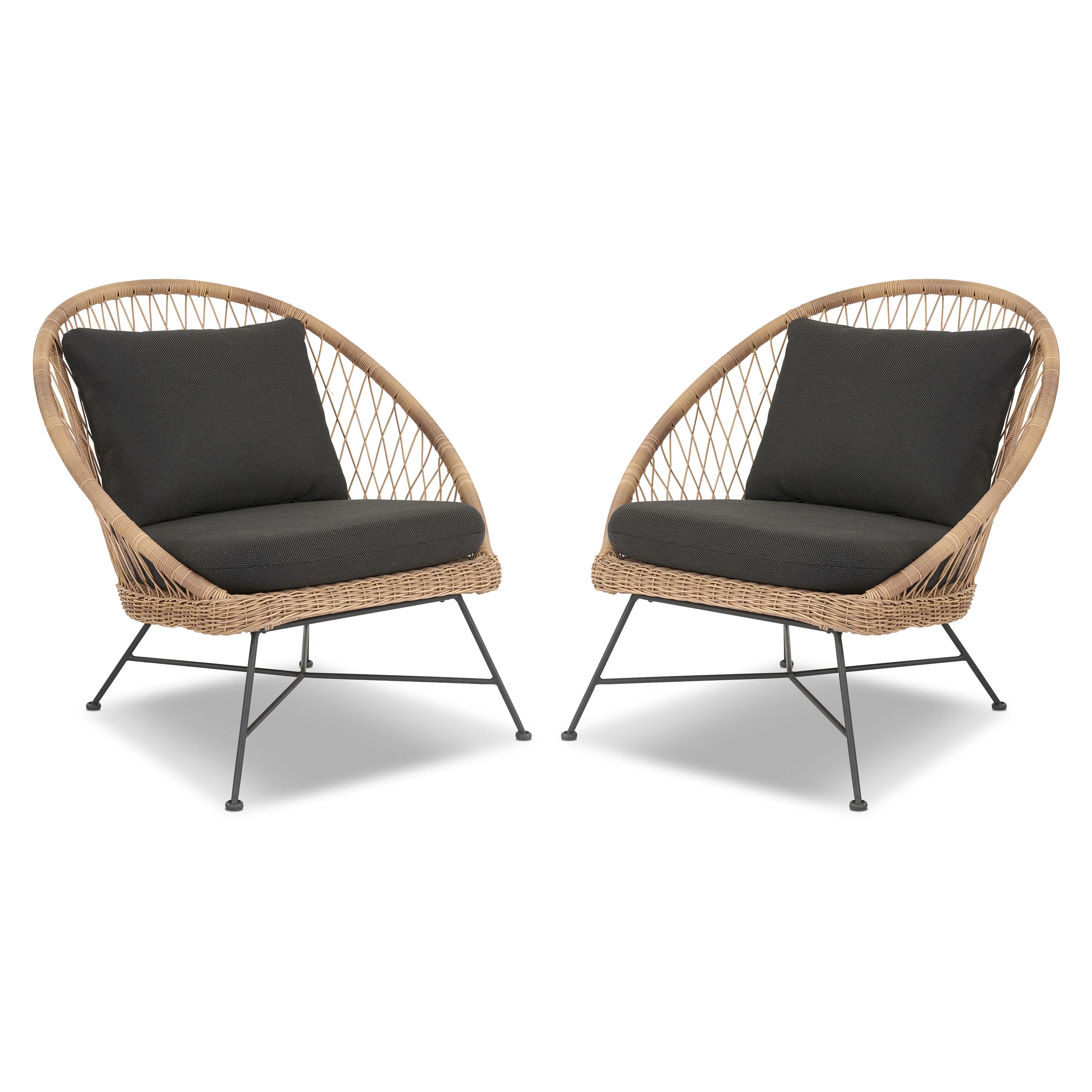 Ponza Indoor / Outdoor Lounge Chair | Medium Grey | Set of 2 - Image 3