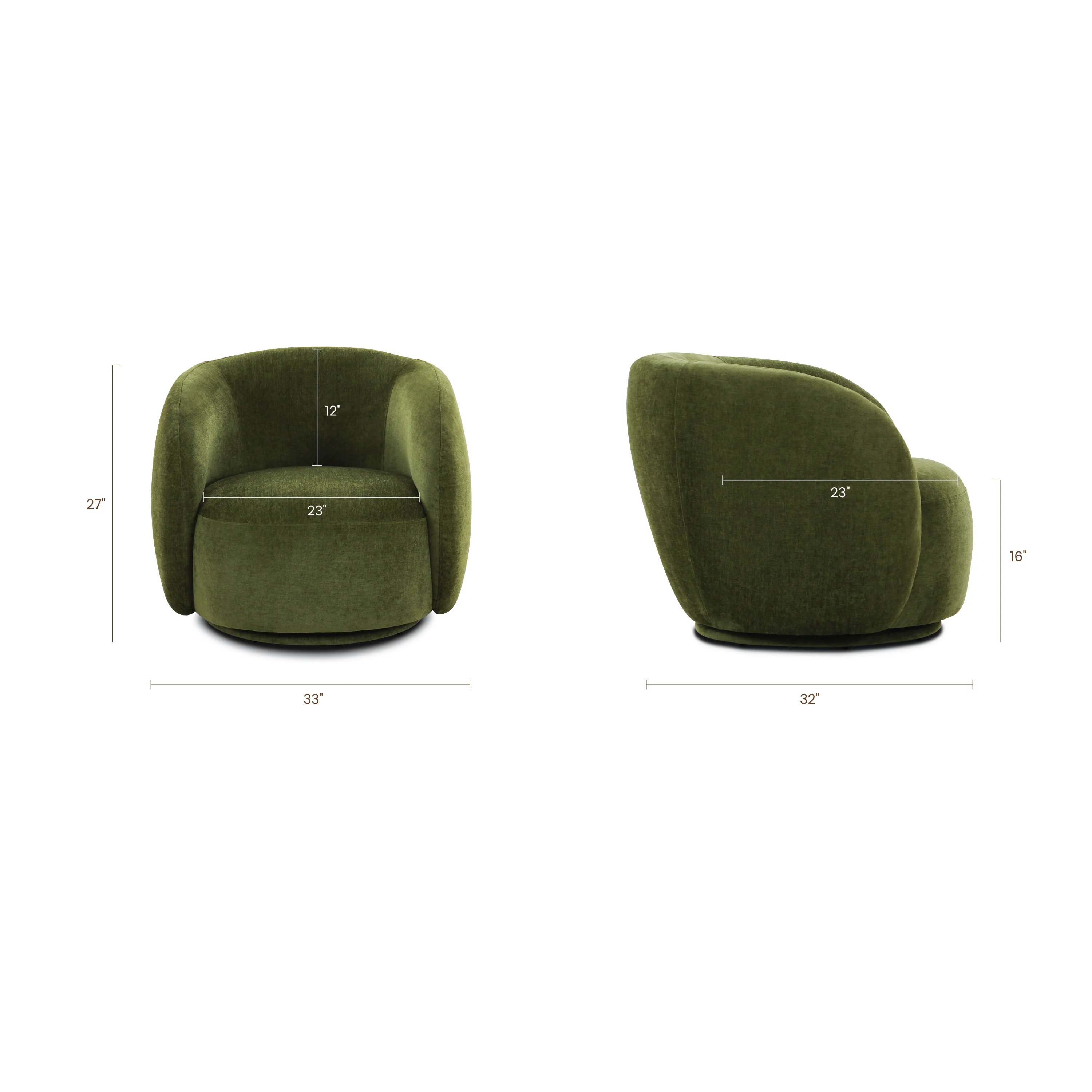 Poole Swivel Lounge Chair | Distressed Green Velvet - Image 14