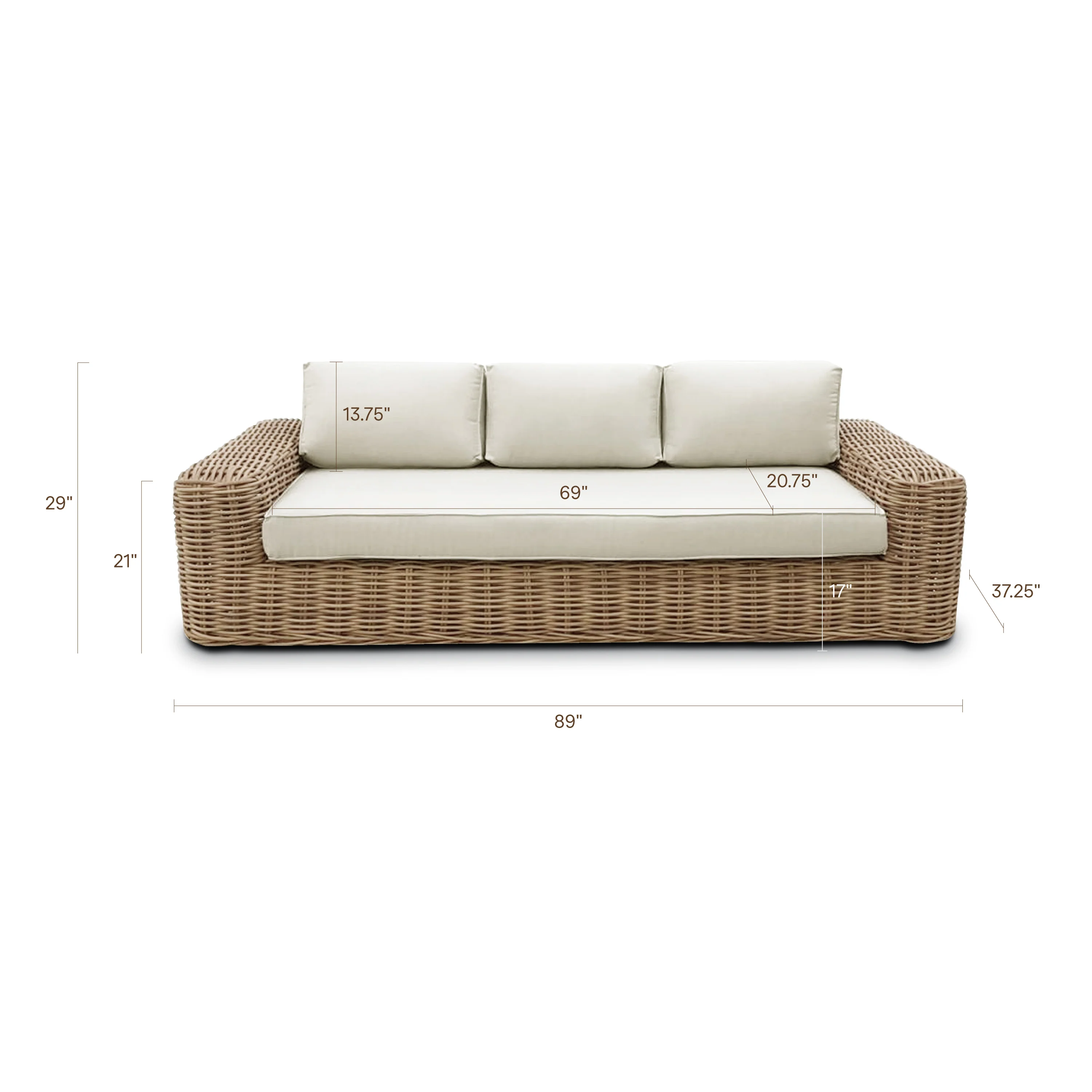 Puglia 3 Seat Sofa | Sand - Image 5