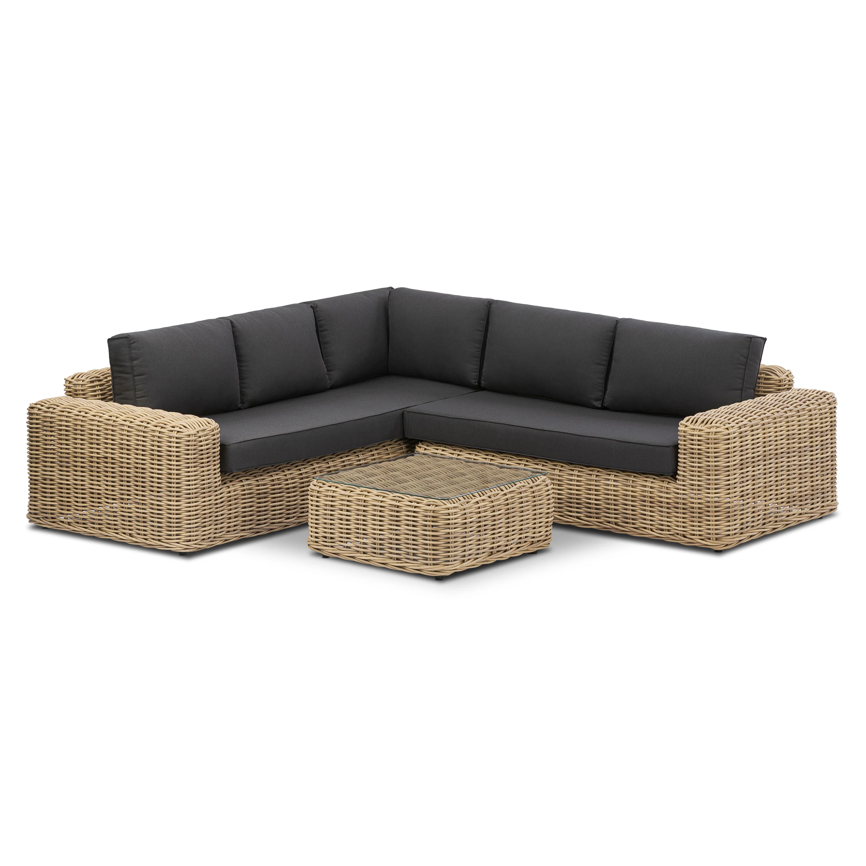 Puglia Corner Sectional Set with Coffee Table | Dark Grey - Image 3