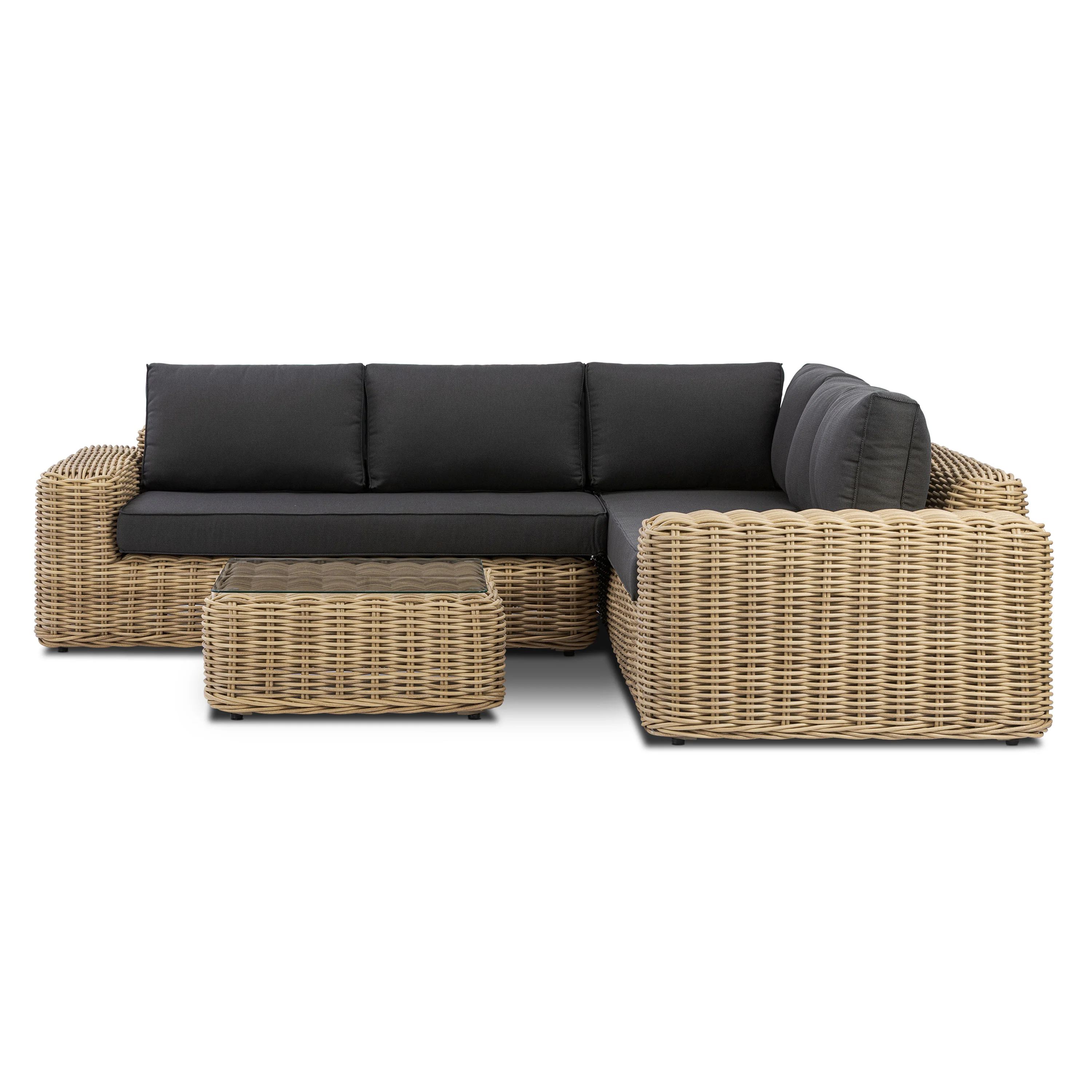 Puglia Corner Sectional Set with Coffee Table | Dark Grey - Image 4