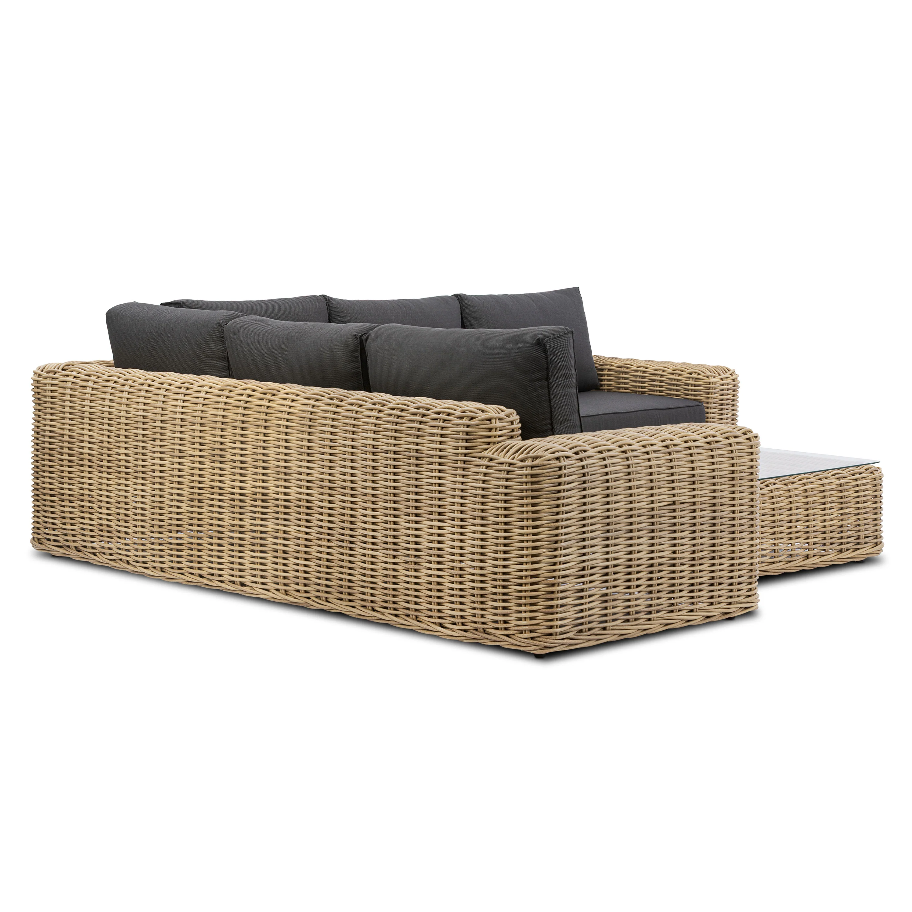 Puglia Corner Sectional Set with Coffee Table | Dark Grey - Image 5