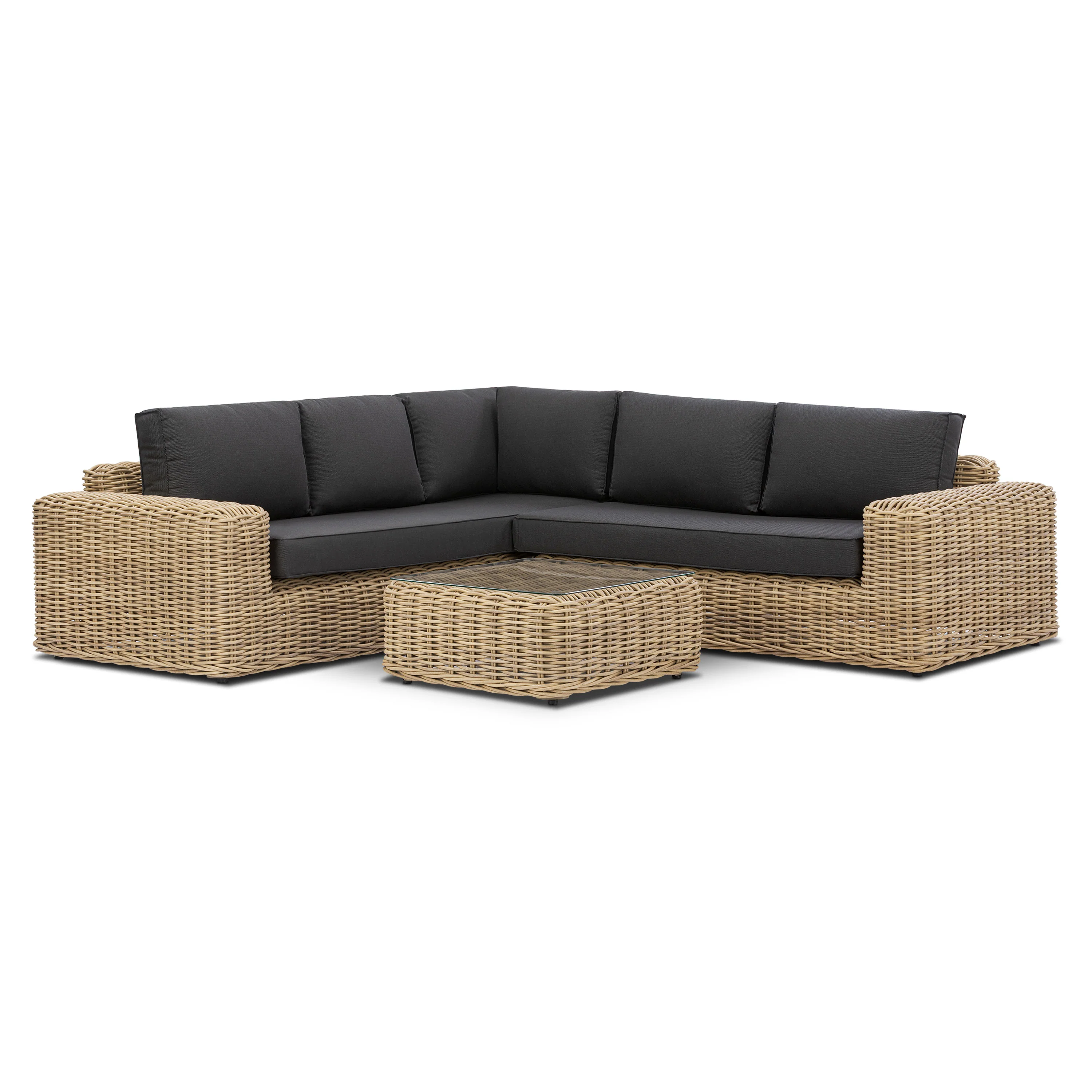 Puglia Corner Sectional Set with Coffee Table | Dark Grey - Image 7