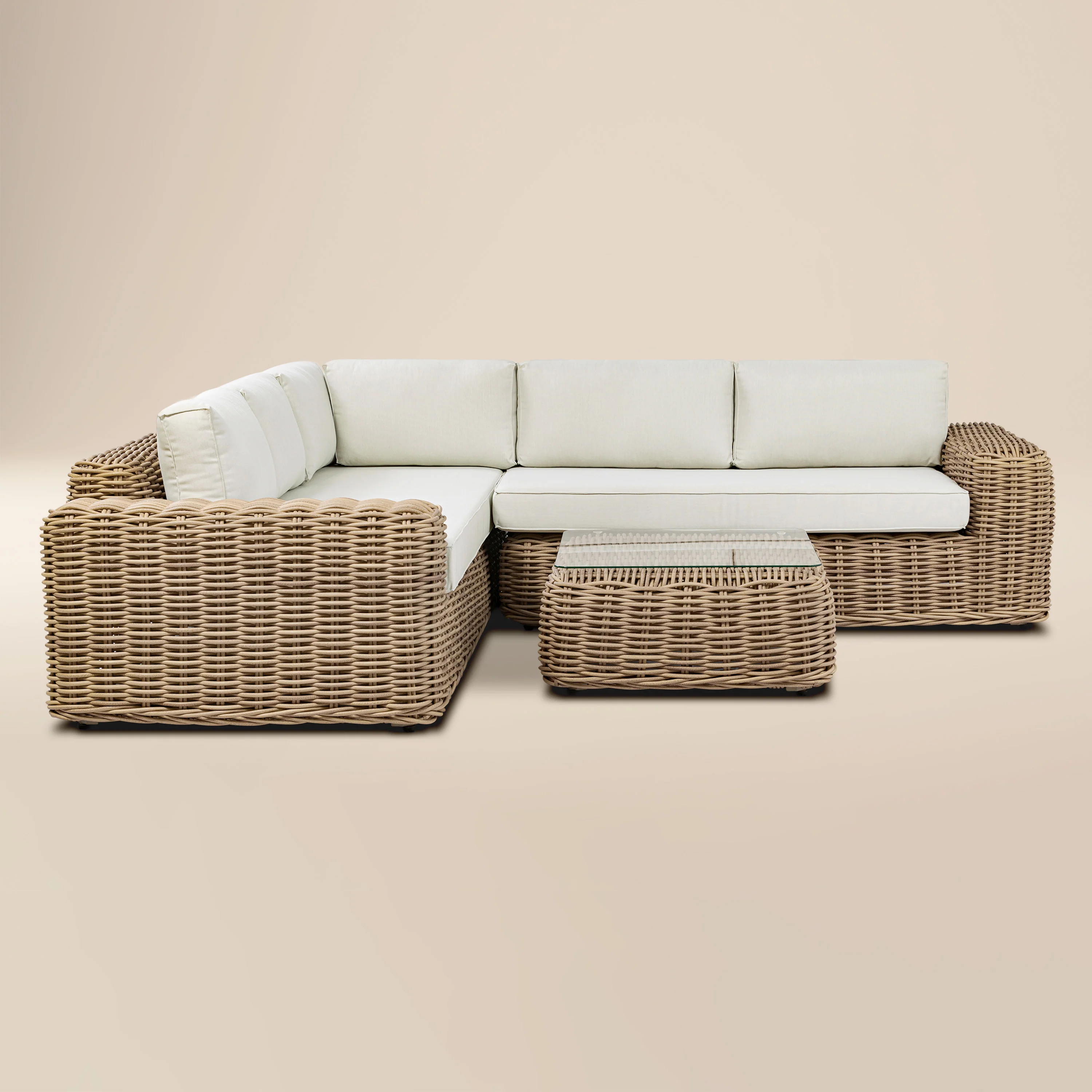 Puglia Corner Sectional Set with Coffee Table | Sand
