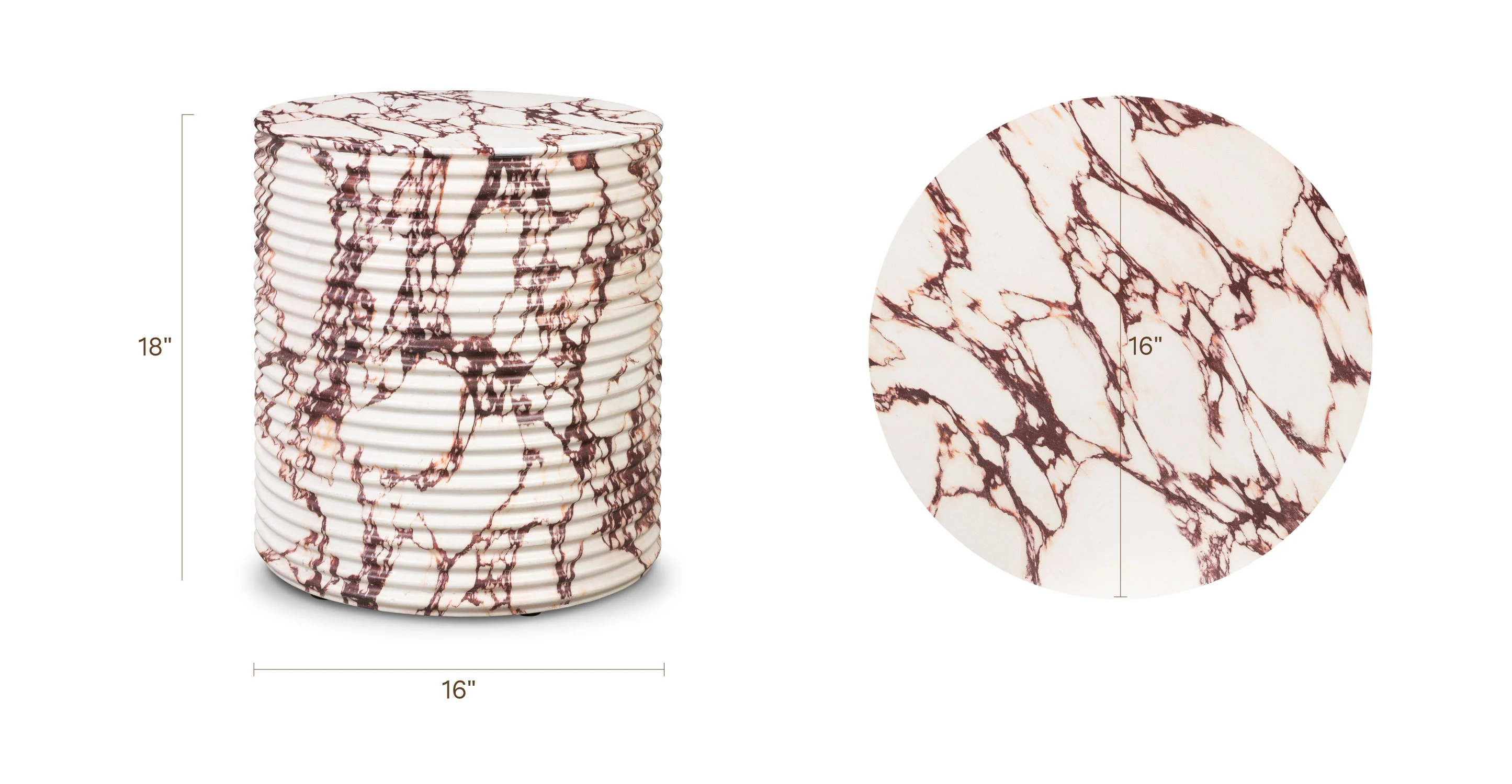 Riba 16" Side Table | Arabesco White - Image 10