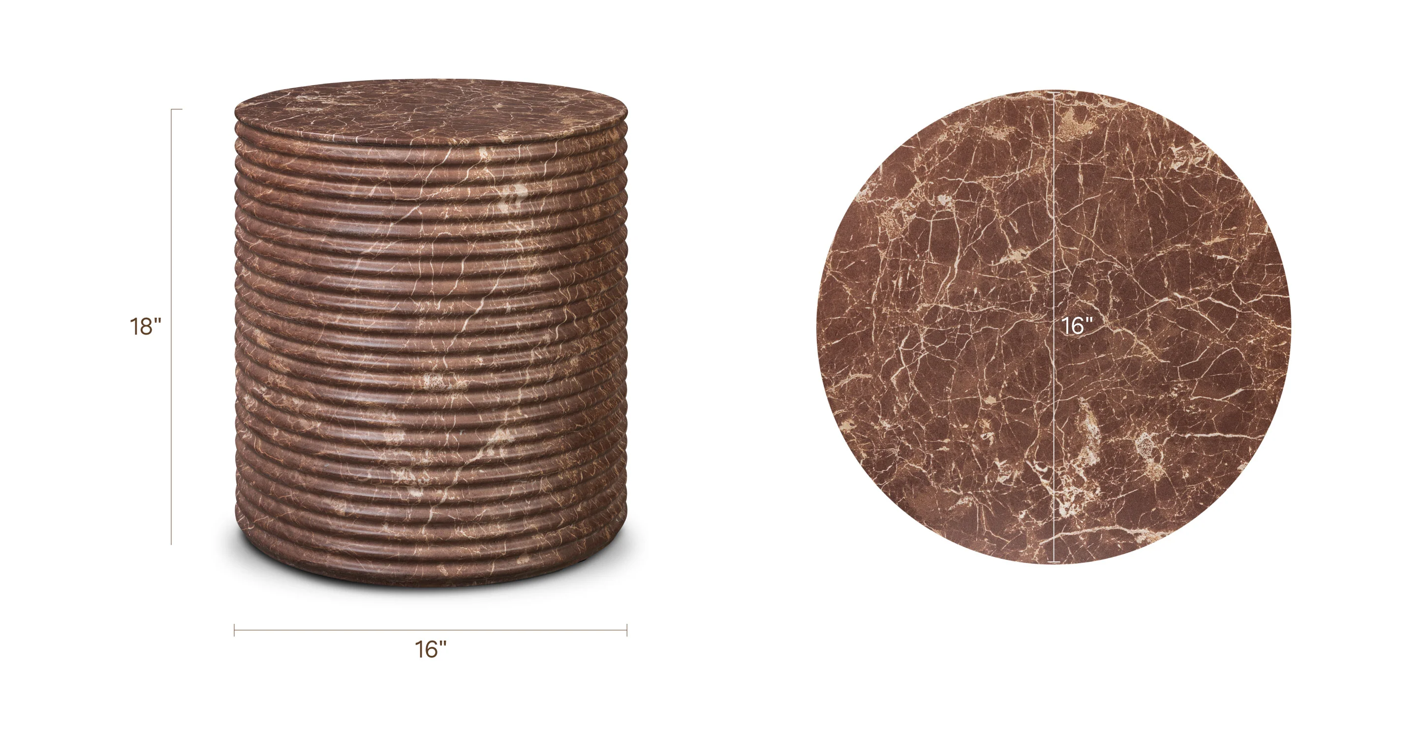 Riba 16" Side Table | Bordeaux Red - Image 12