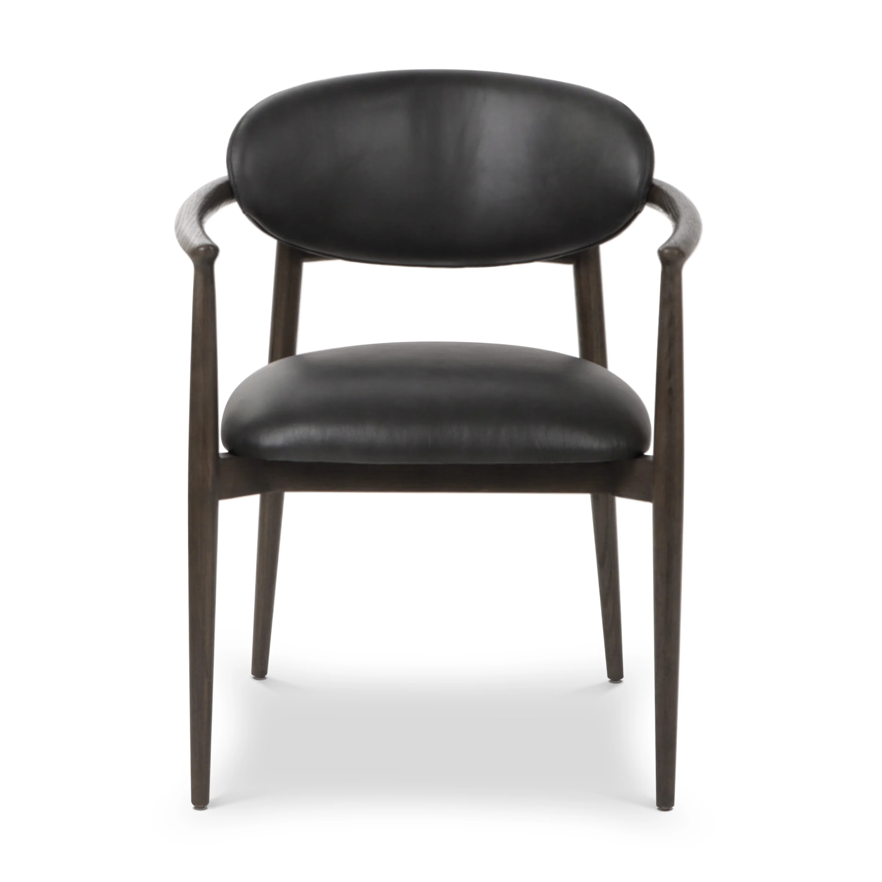 Riven Leather Dining Chair | Light Black - Image 3