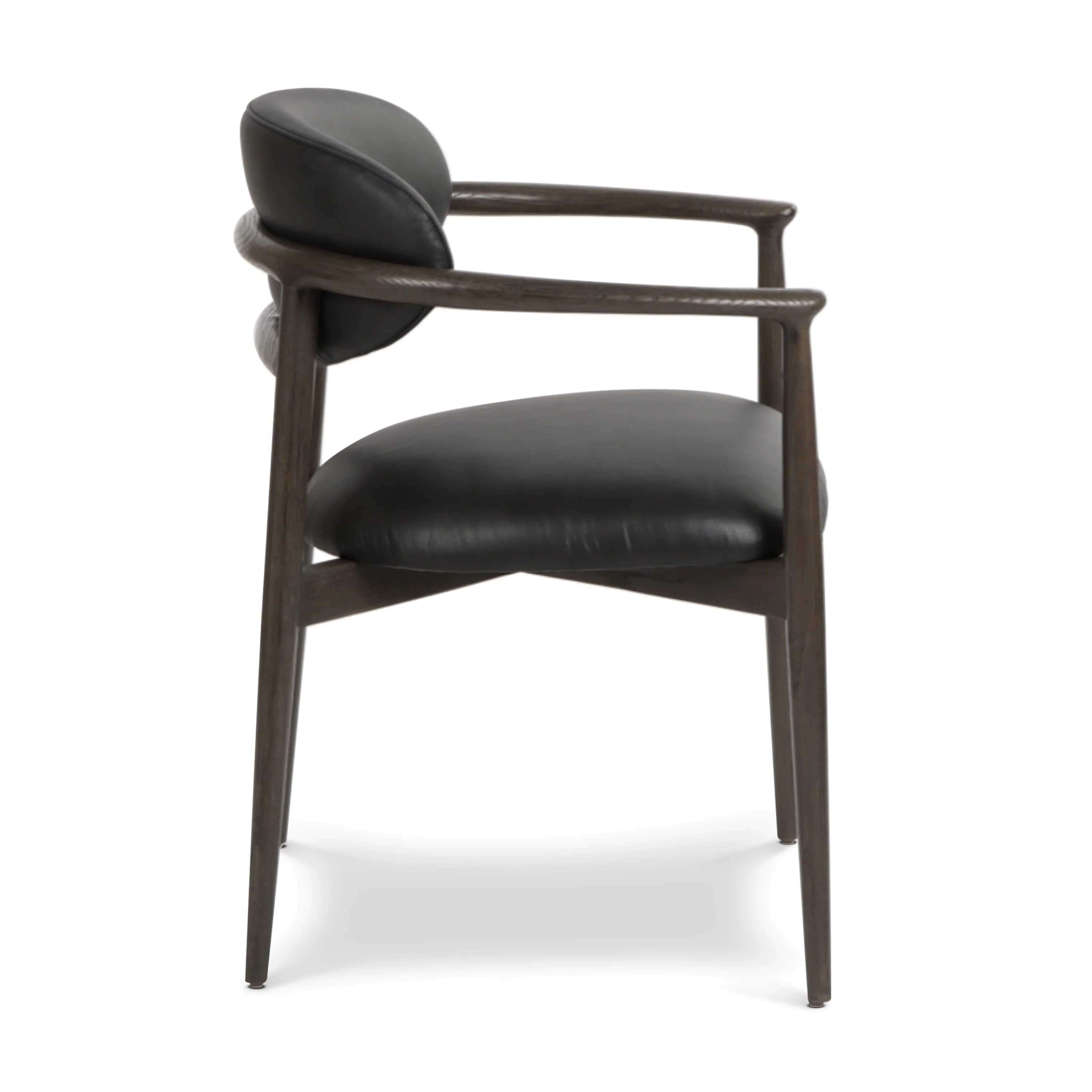 Riven Leather Dining Chair | Light Black - Image 5