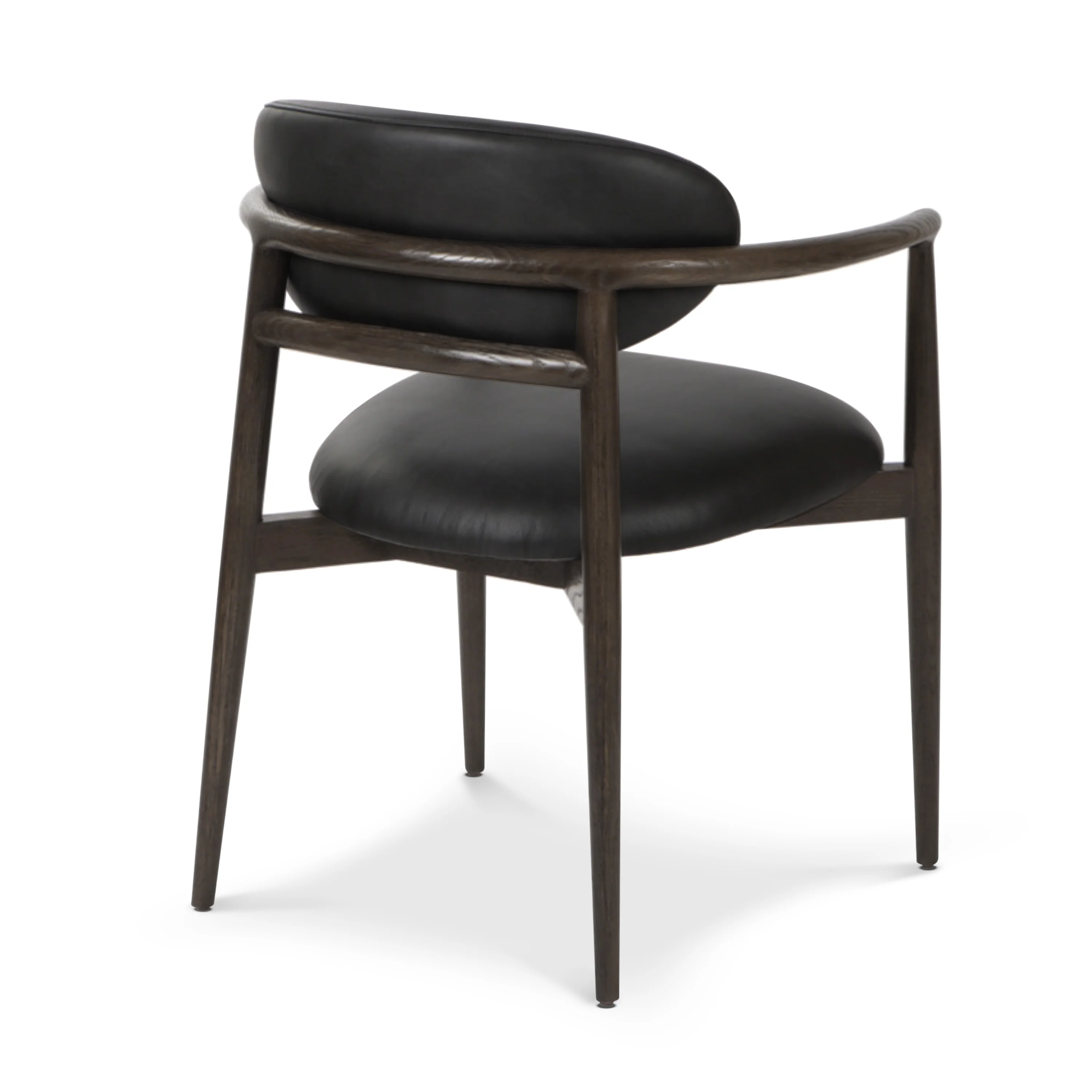 Riven Leather Dining Chair | Light Black - Image 6