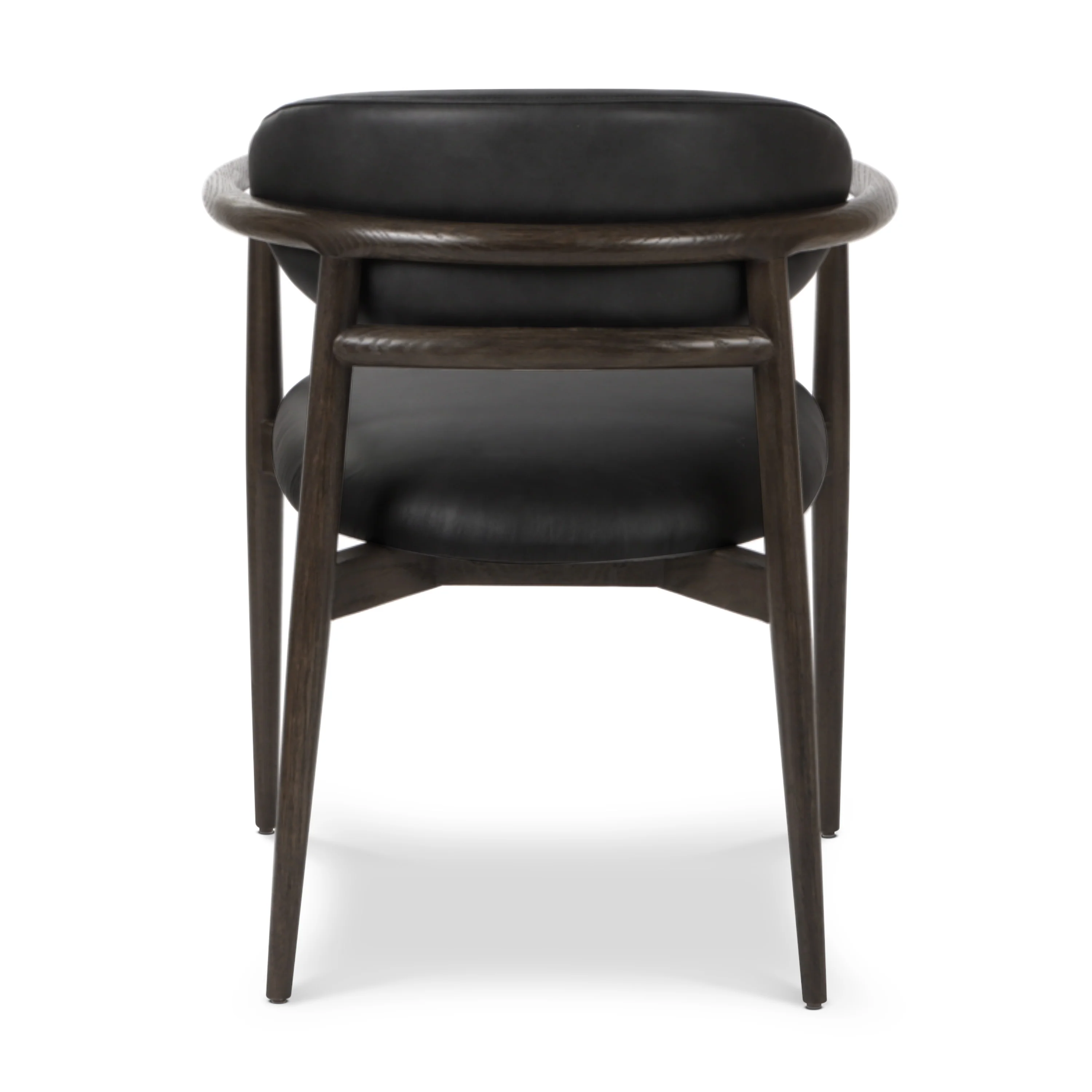 Riven Leather Dining Chair | Light Black - Image 7