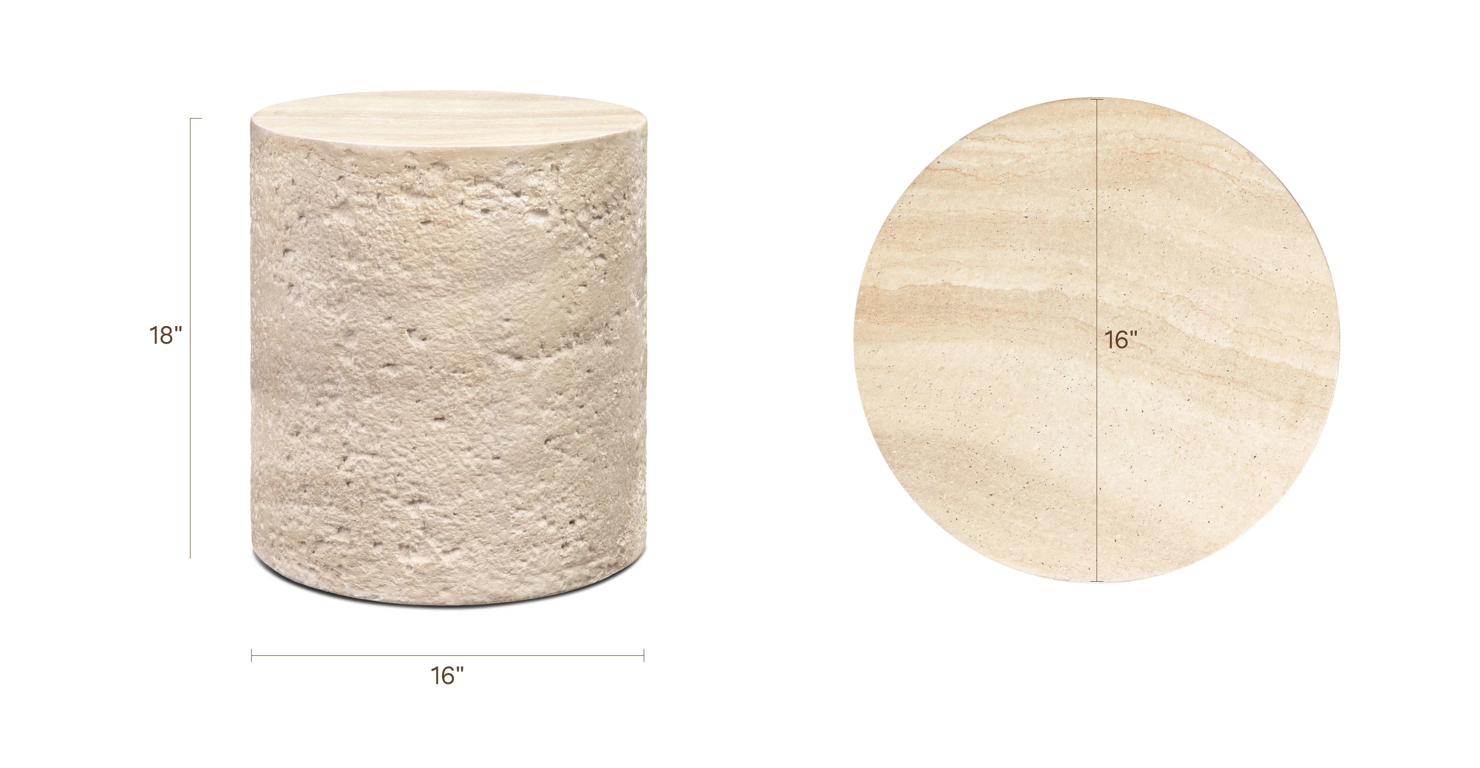 Rokka 16" Side Table | Travertine - Image 12