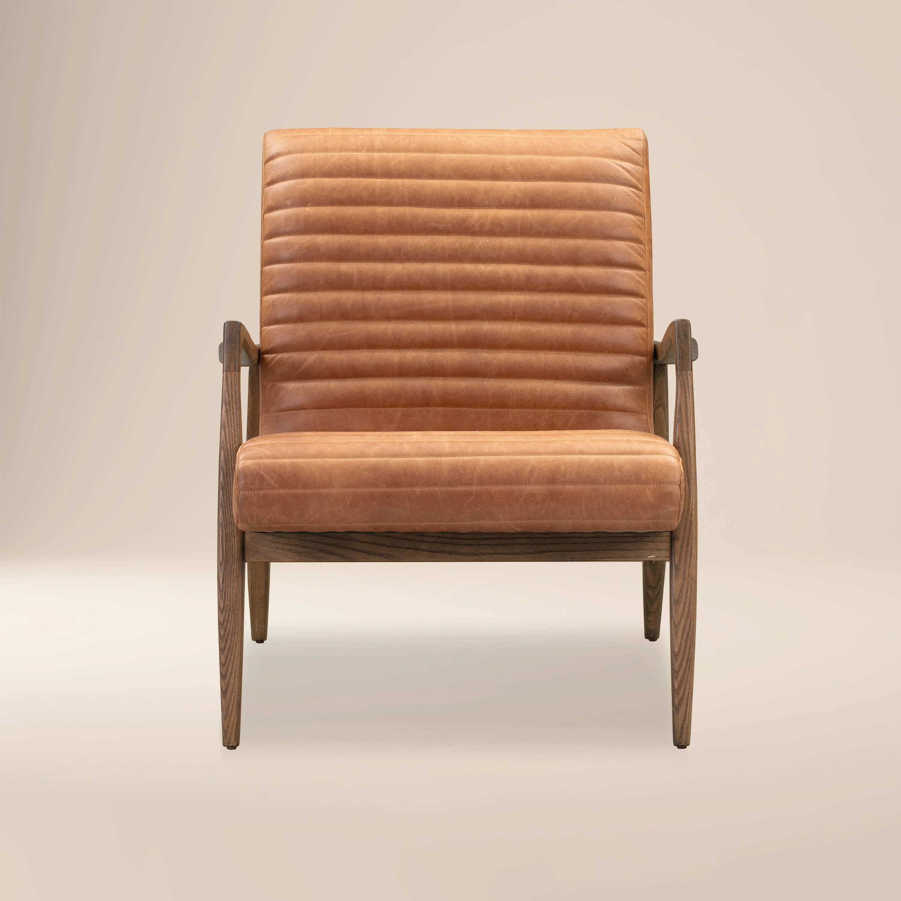 Rowan Leather Lounge Chair | Cognac Tan | Single