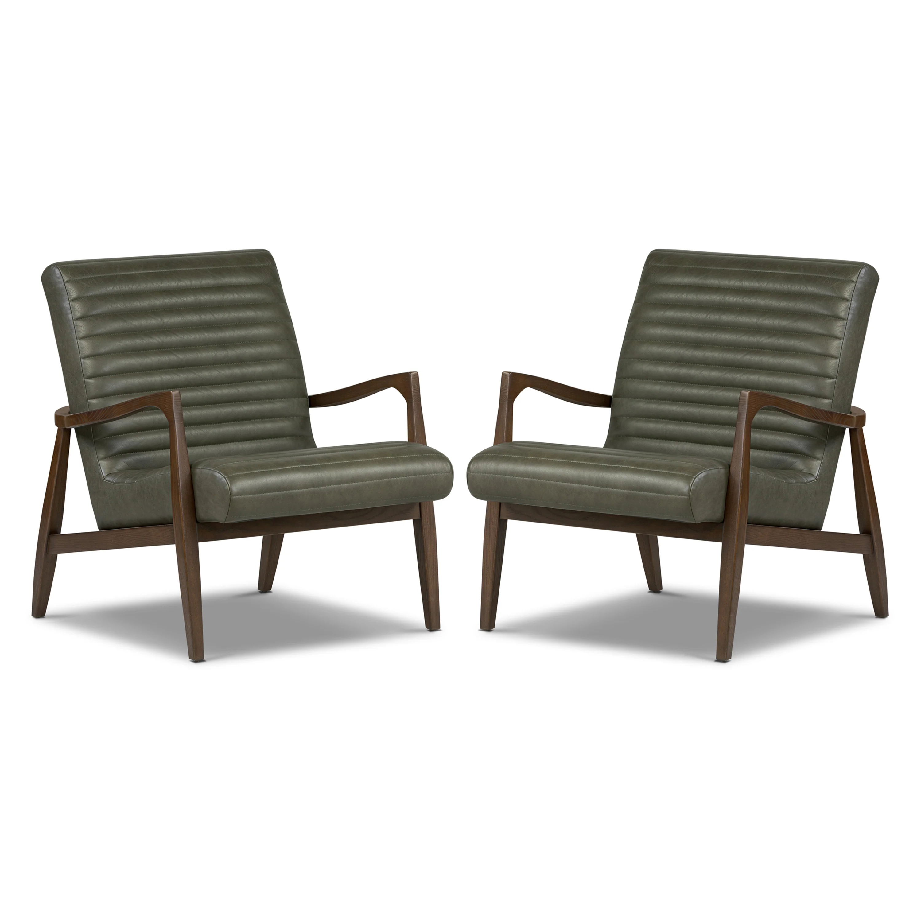 Rowan Leather Lounge Chair | Olivine Green | Set of 2 - Image 2