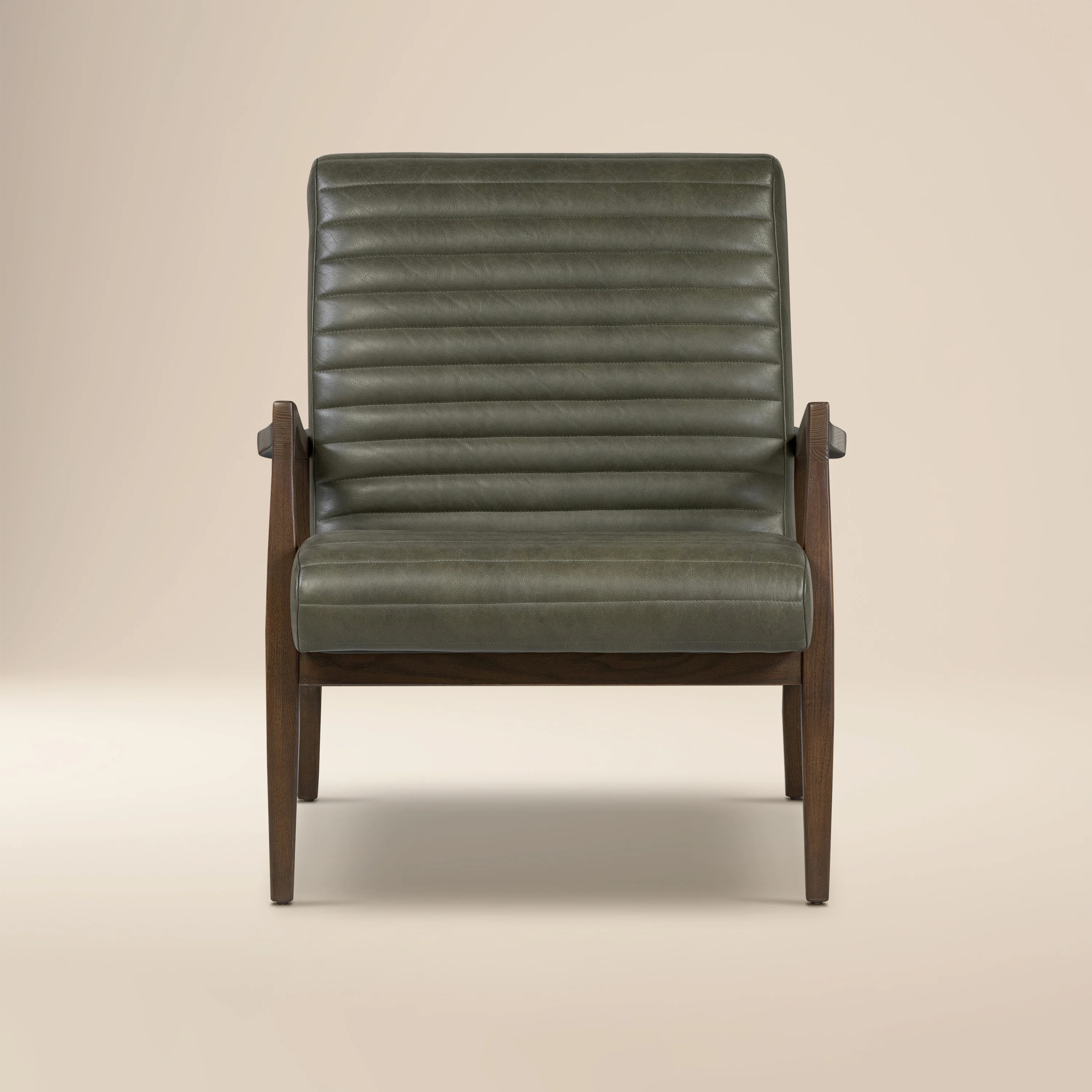 Rowan Leather Lounge Chair | Olivine Green | Single