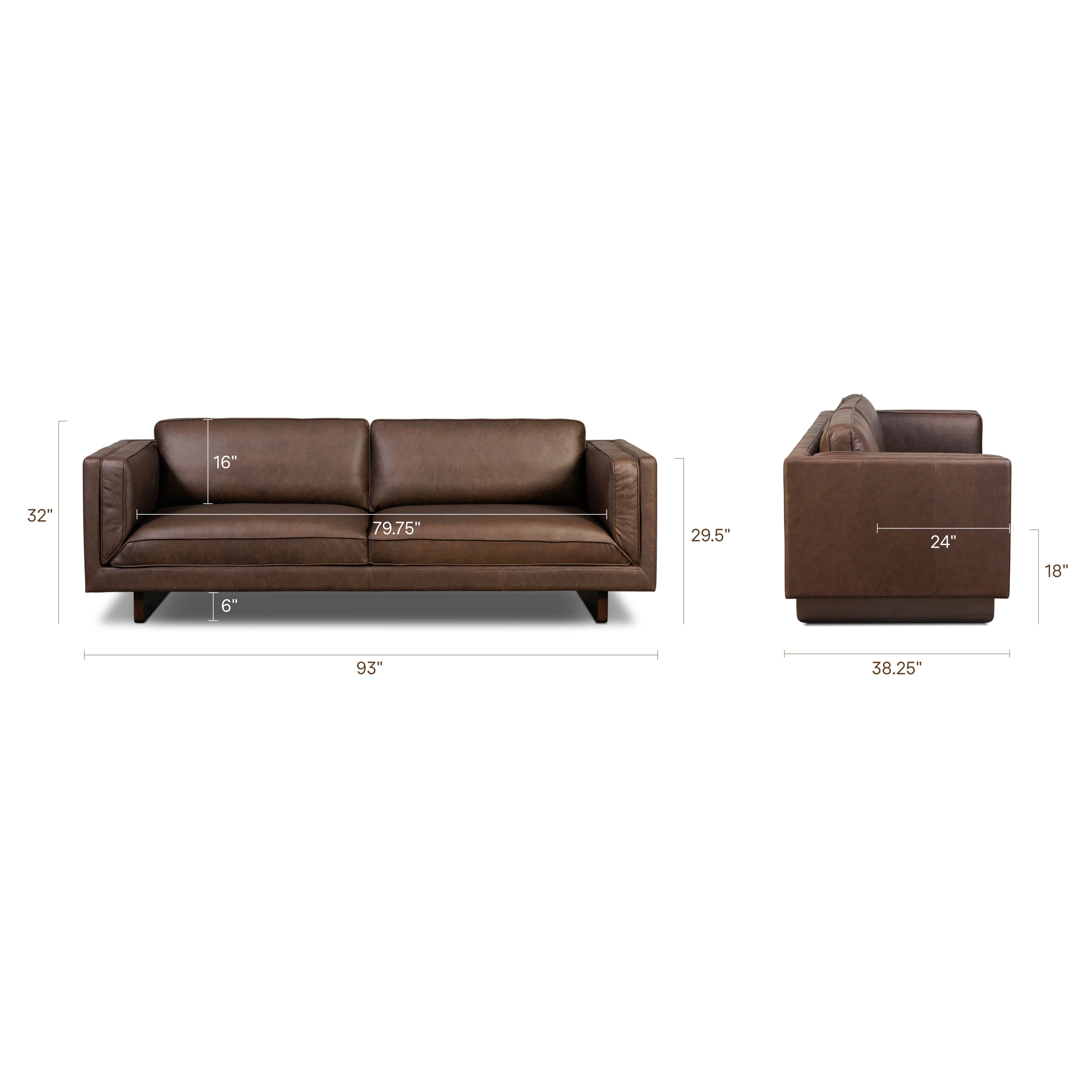 Salo 93" Leather Sofa | Bridle Brown - Image 15