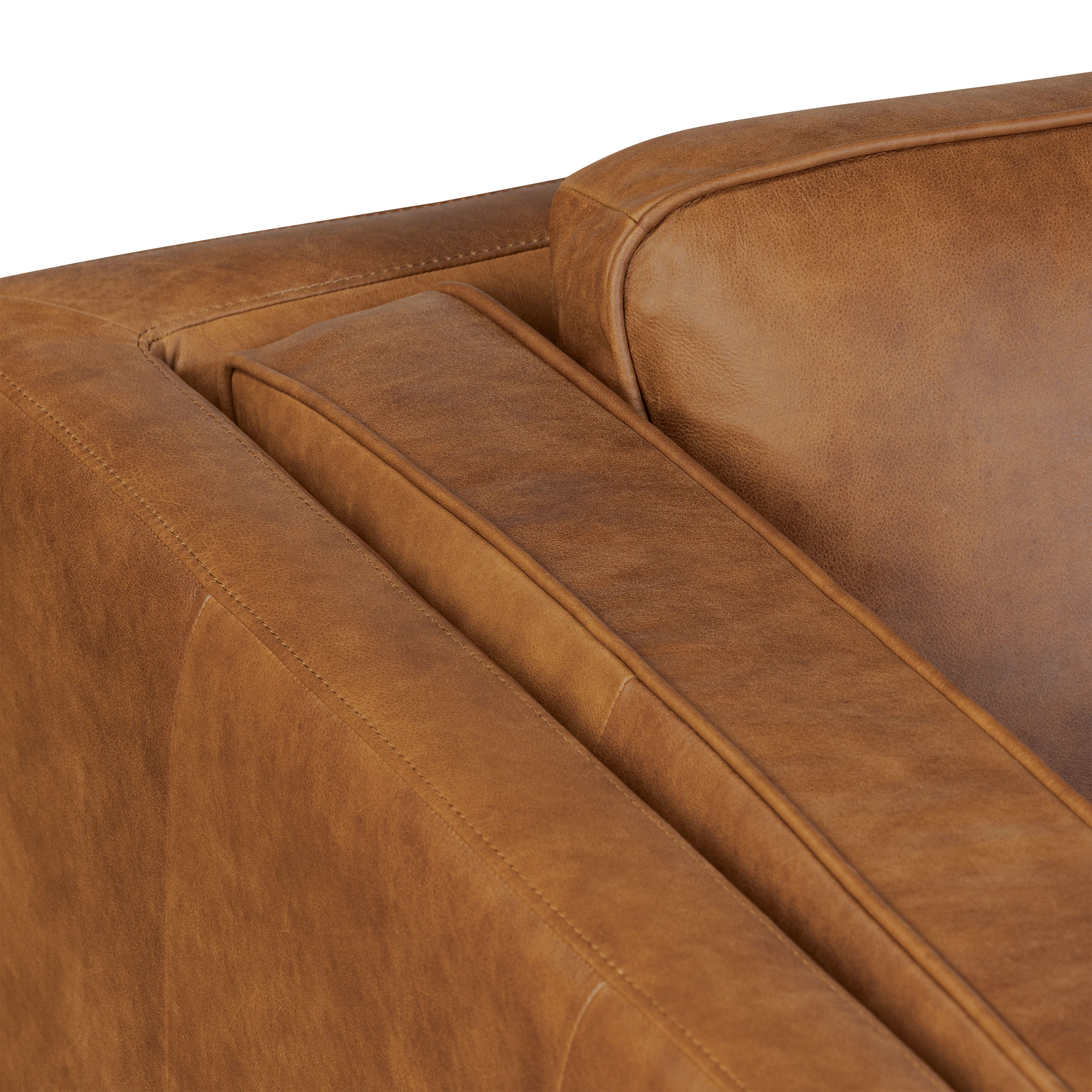 Salo 93" Leather Sofa | Russet Tan - Image 11