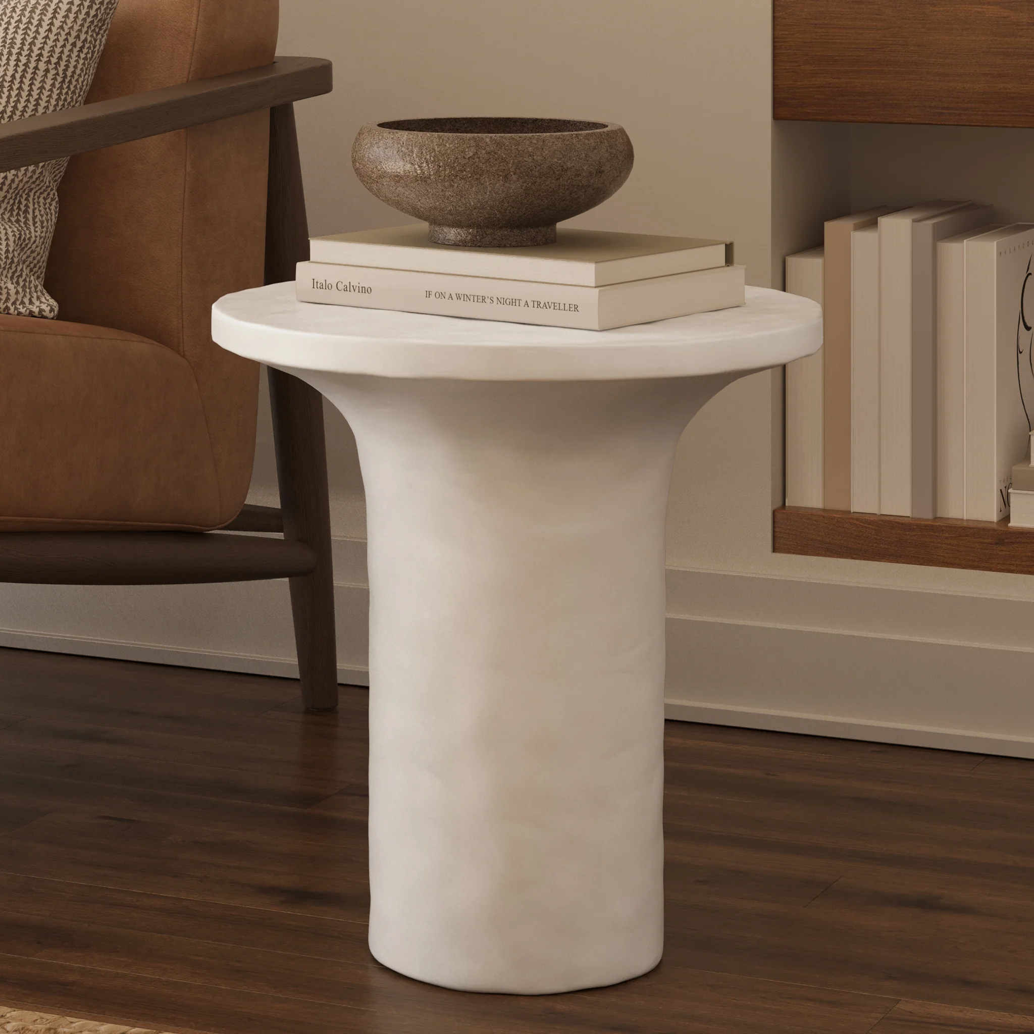 Selenit Side Table | Ivory Concrete - Image 2