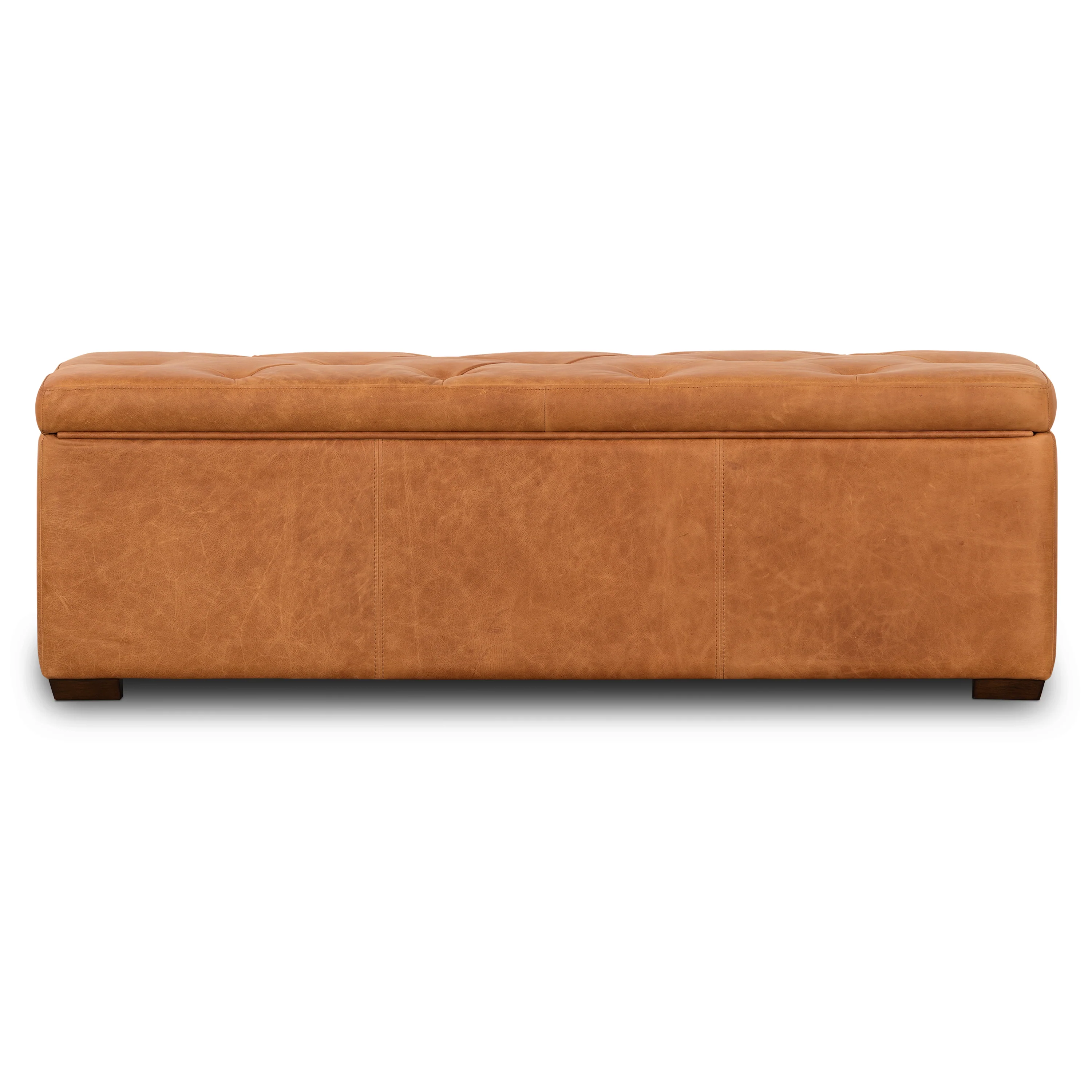 Senja Leather Storage Ottoman | Cognac Tan - Image 3