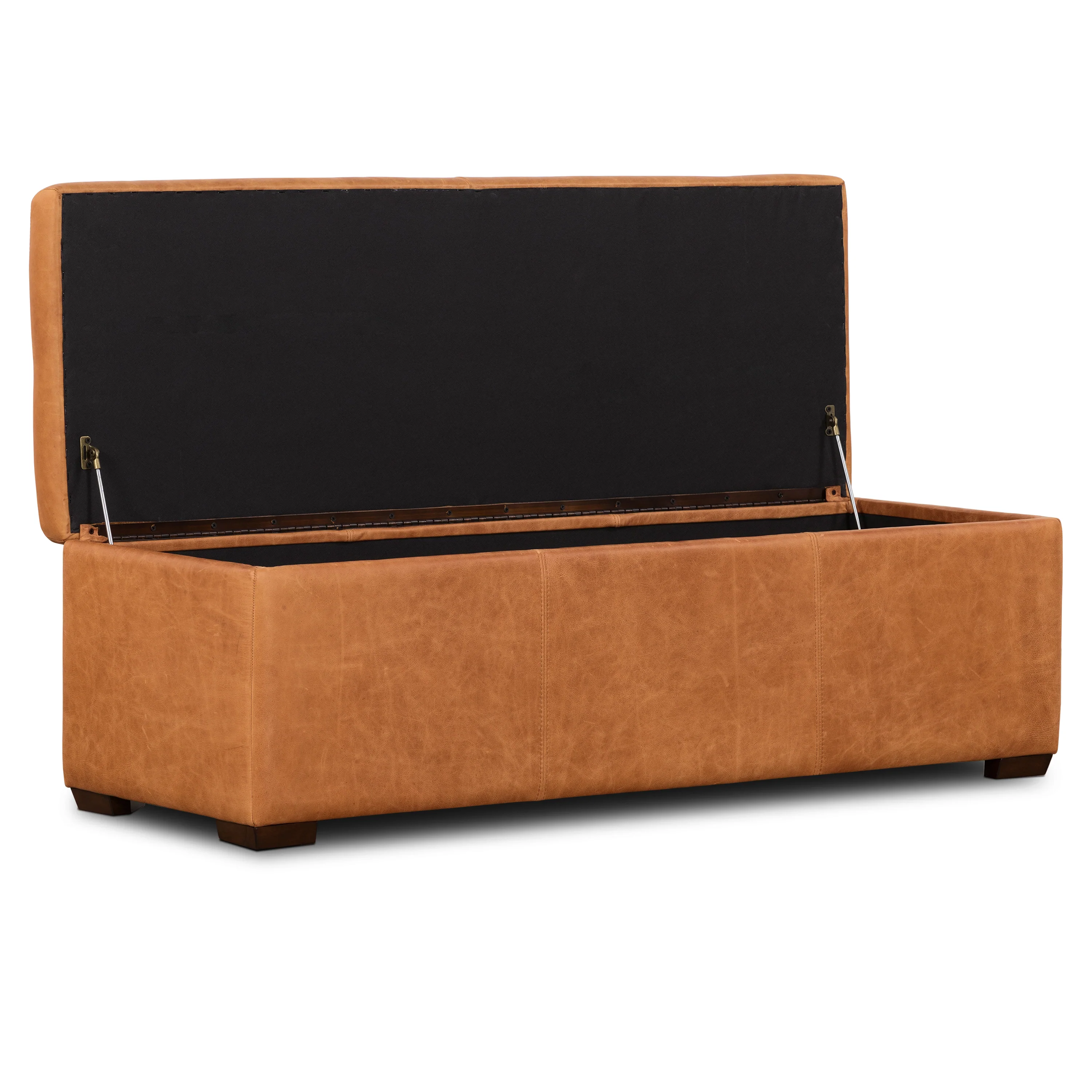 Senja Leather Storage Ottoman | Cognac Tan - Image 5