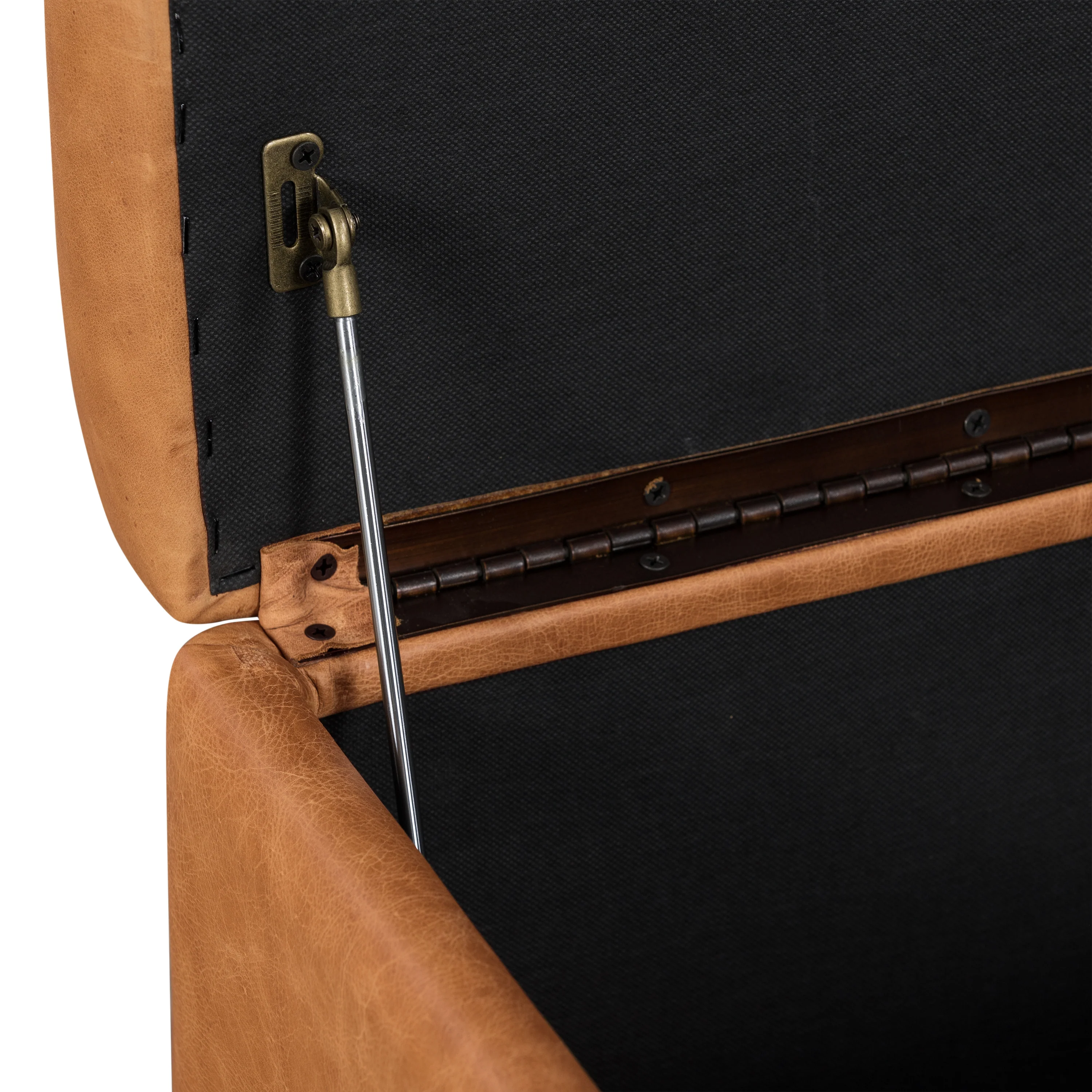 Senja Leather Storage Ottoman | Cognac Tan - Image 9