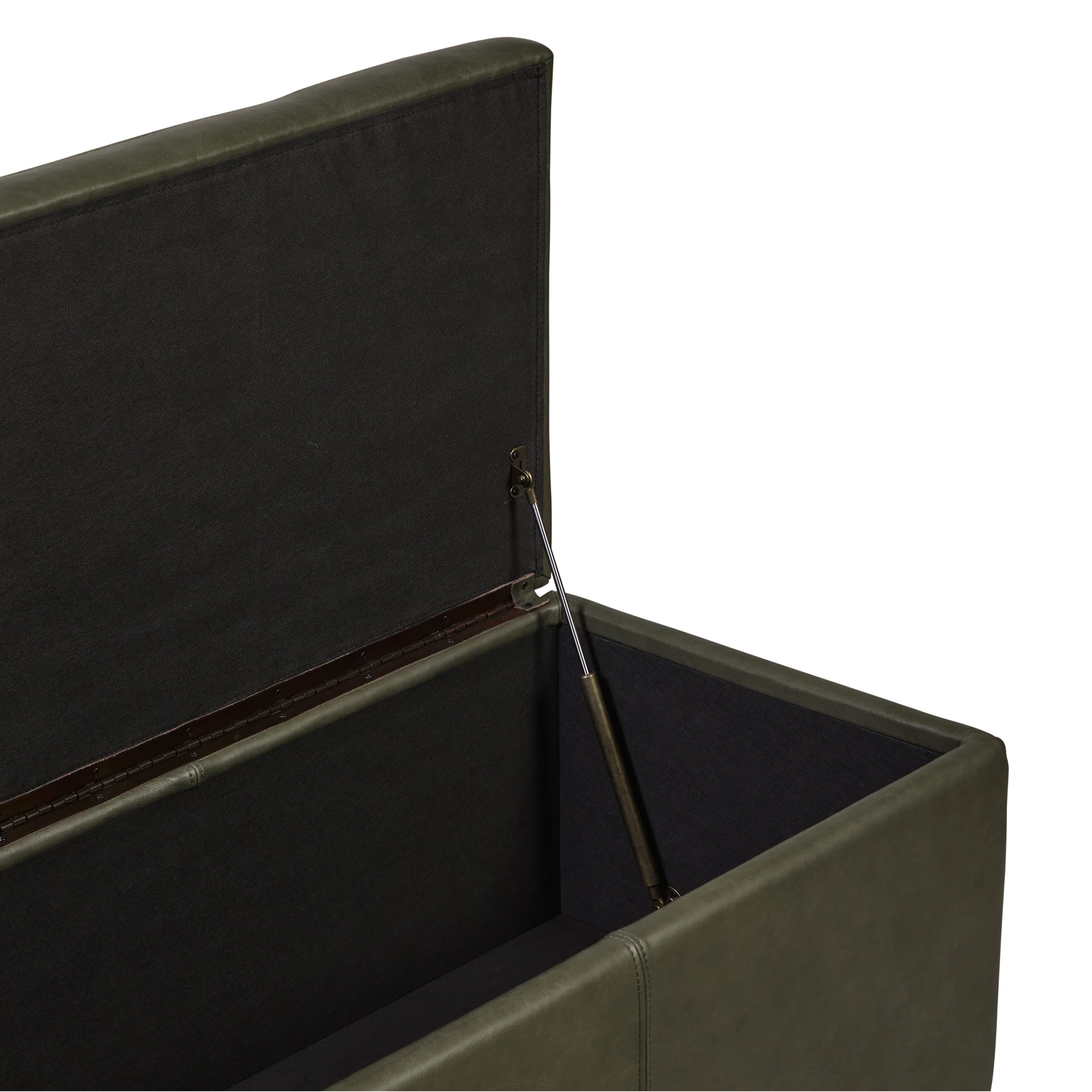 Senja Leather Storage Ottoman | Olivine Green - Image 11