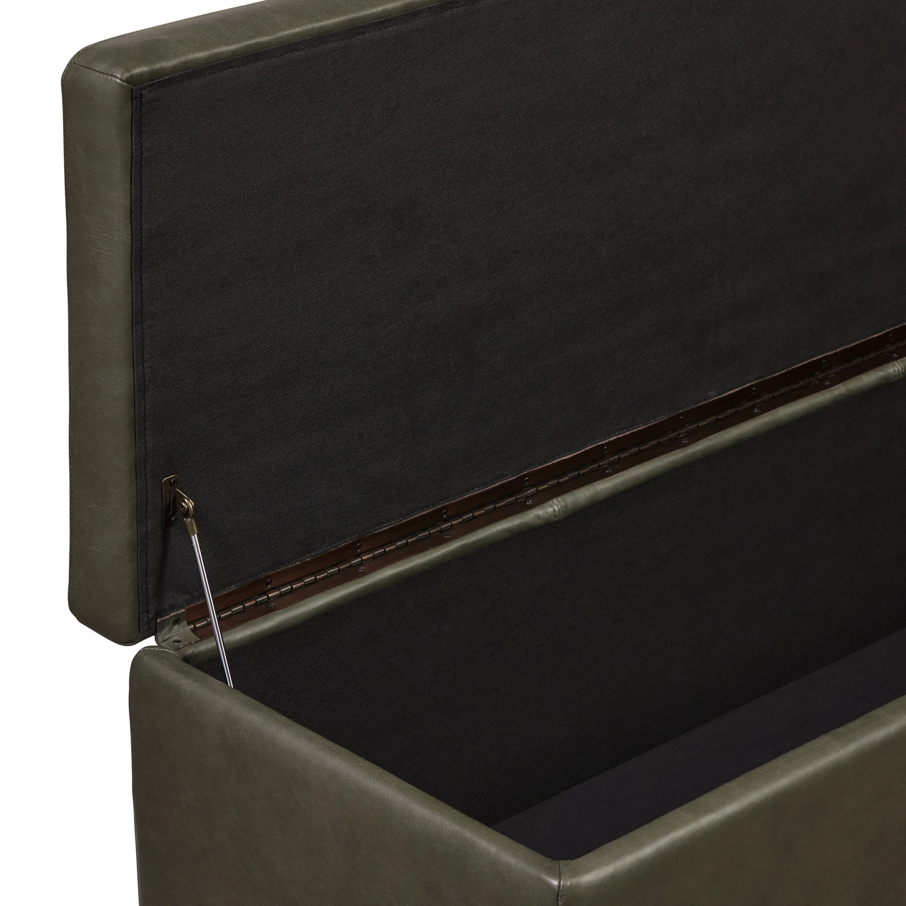 Senja Leather Storage Ottoman | Olivine Green - Image 9