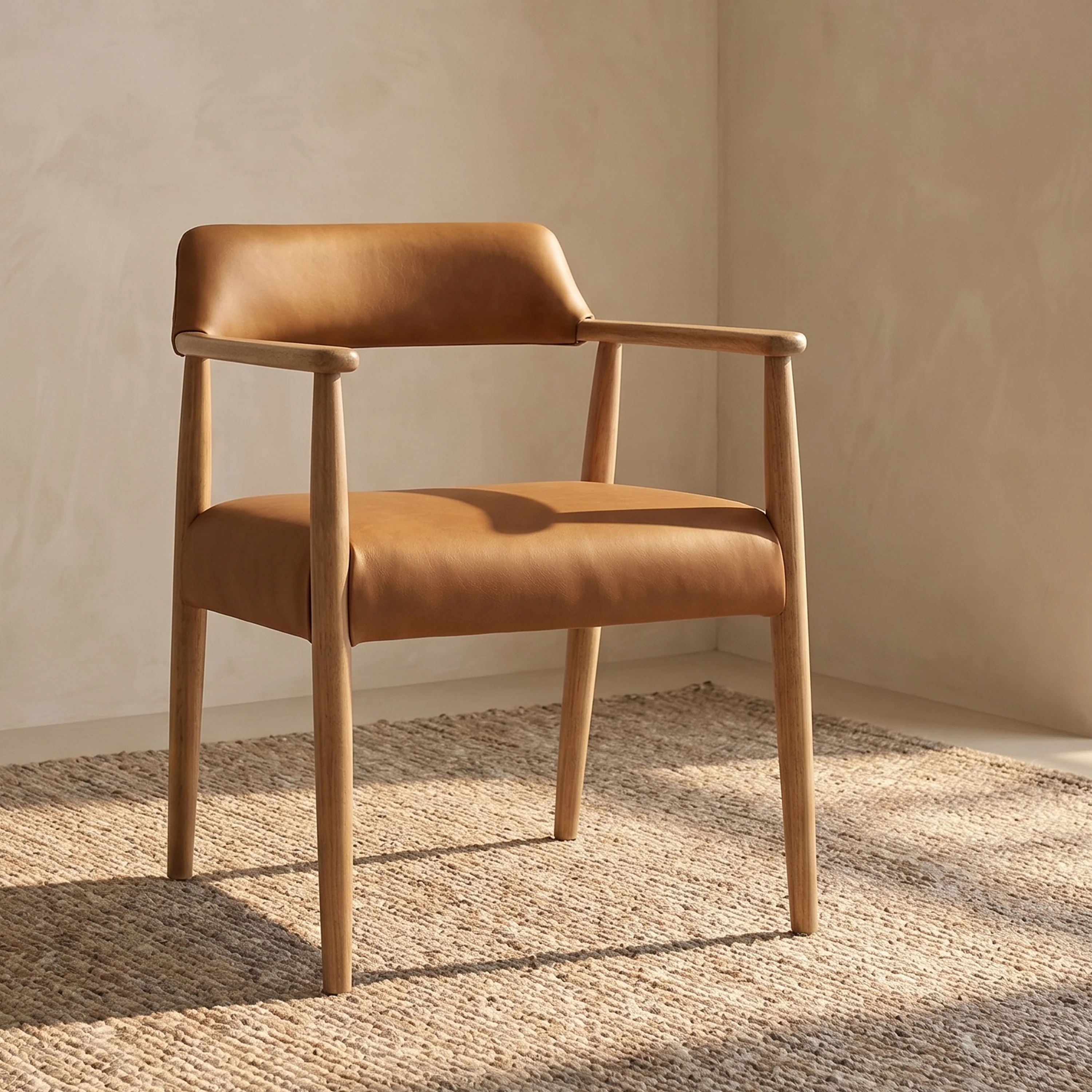 Sento Leather Dining Chair | Waxed Tan - Image 2