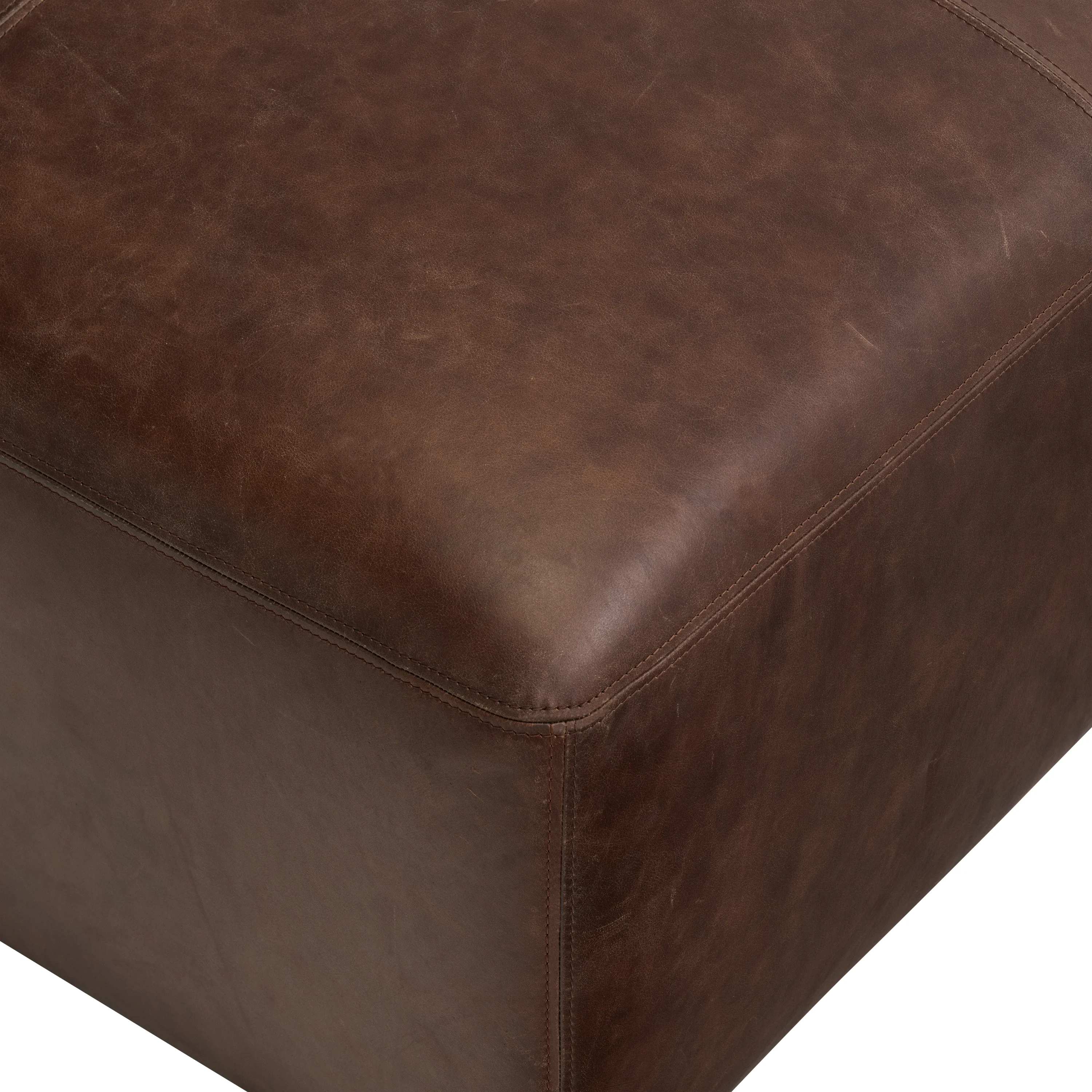 Sequoia Leather Ottoman | Chocolate Brown - Image 11