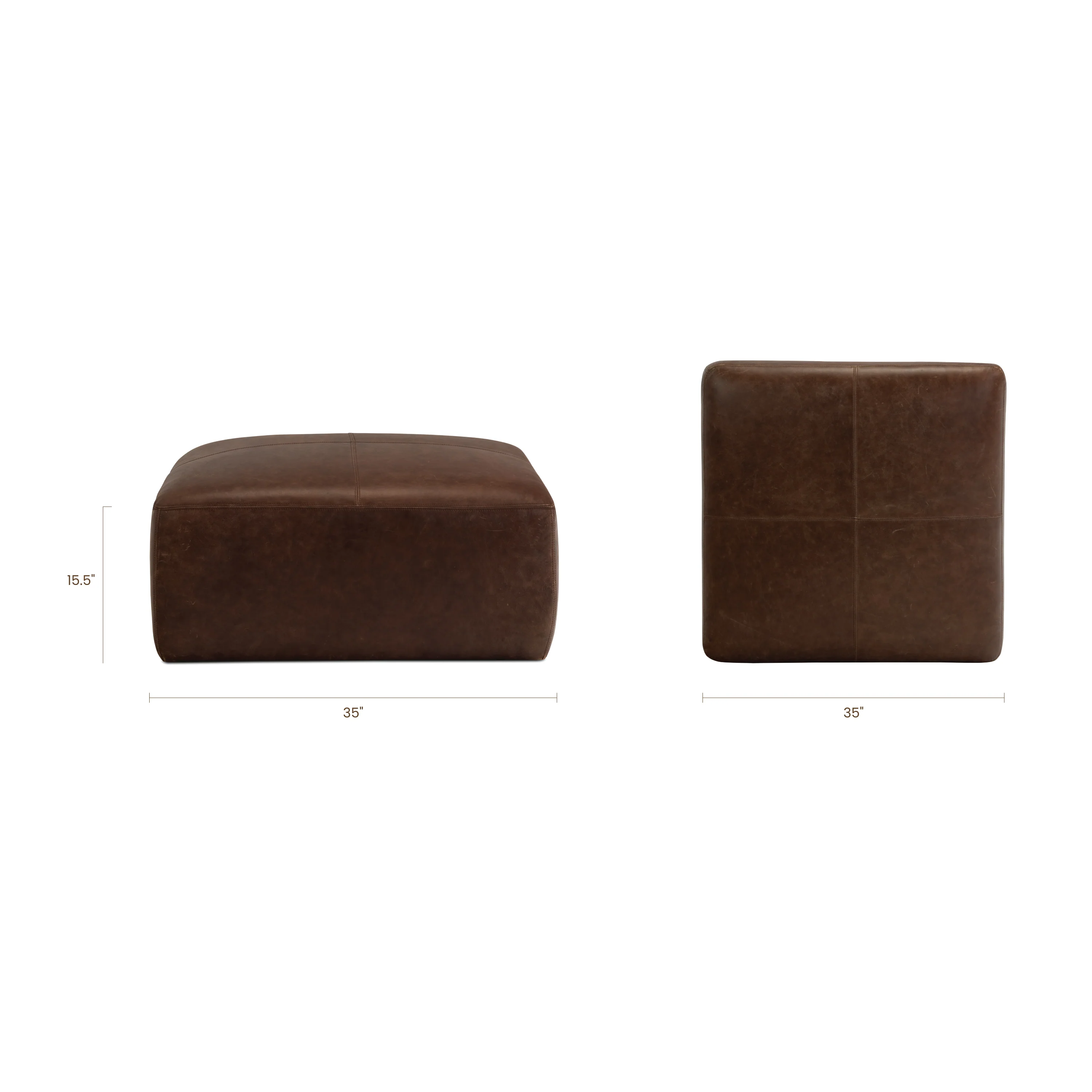 Sequoia Leather Ottoman | Chocolate Brown - Image 15