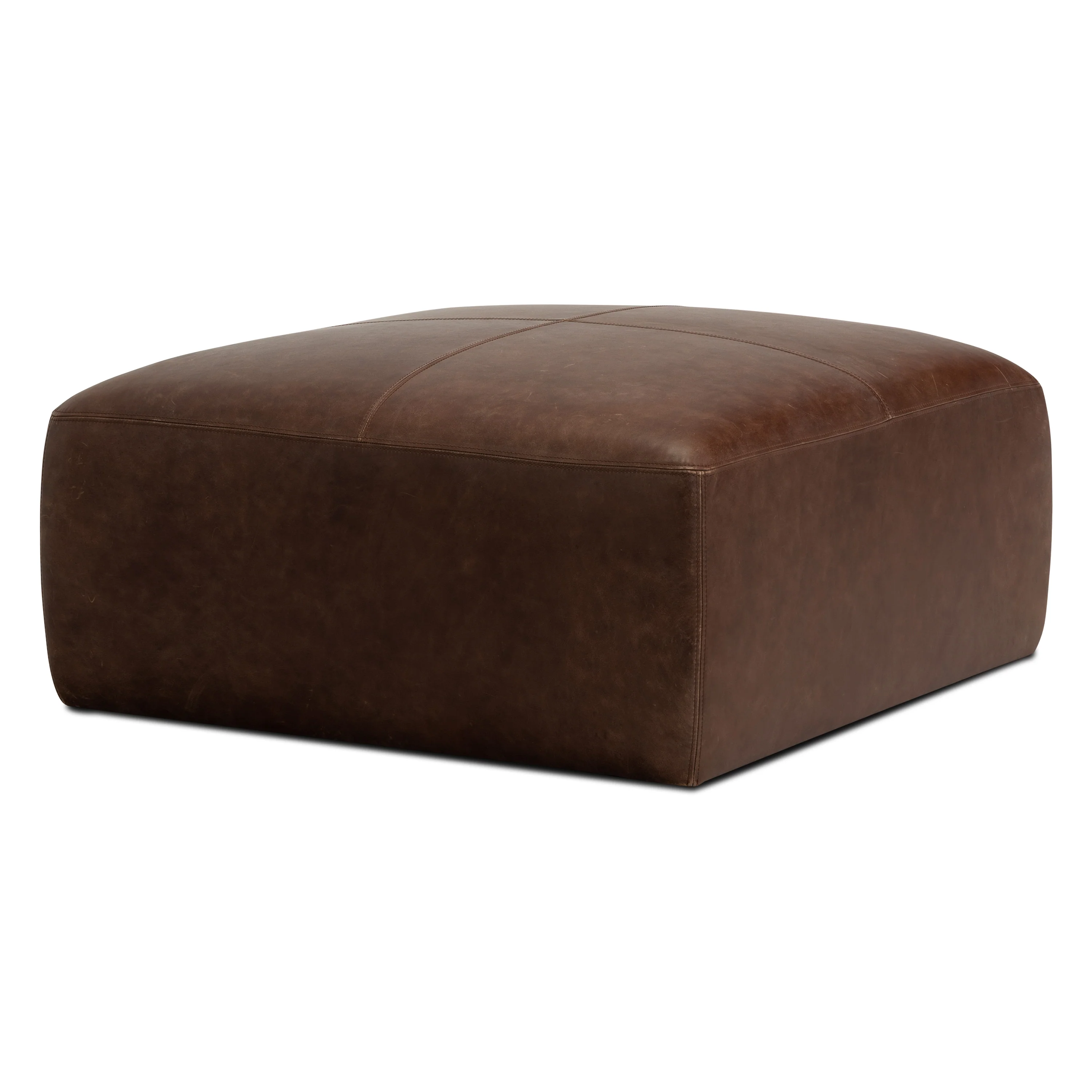 Sequoia Leather Ottoman | Chocolate Brown - Image 6