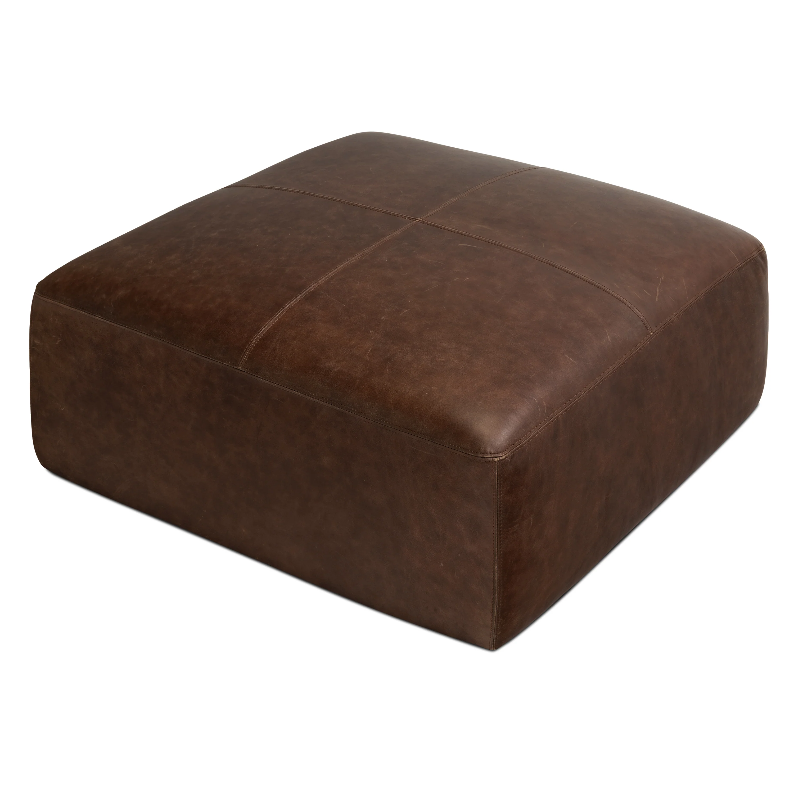 Sequoia Leather Ottoman | Chocolate Brown - Image 7