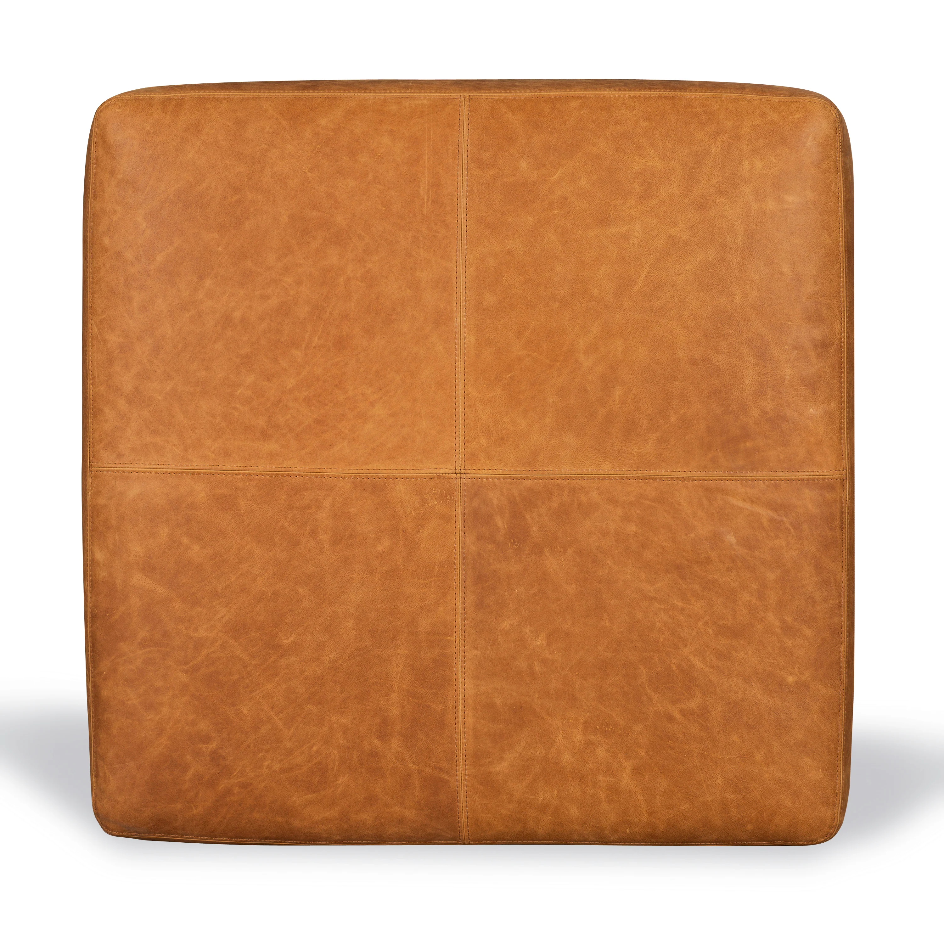 Sequoia Leather Ottoman | Cognac Tan - Image 10
