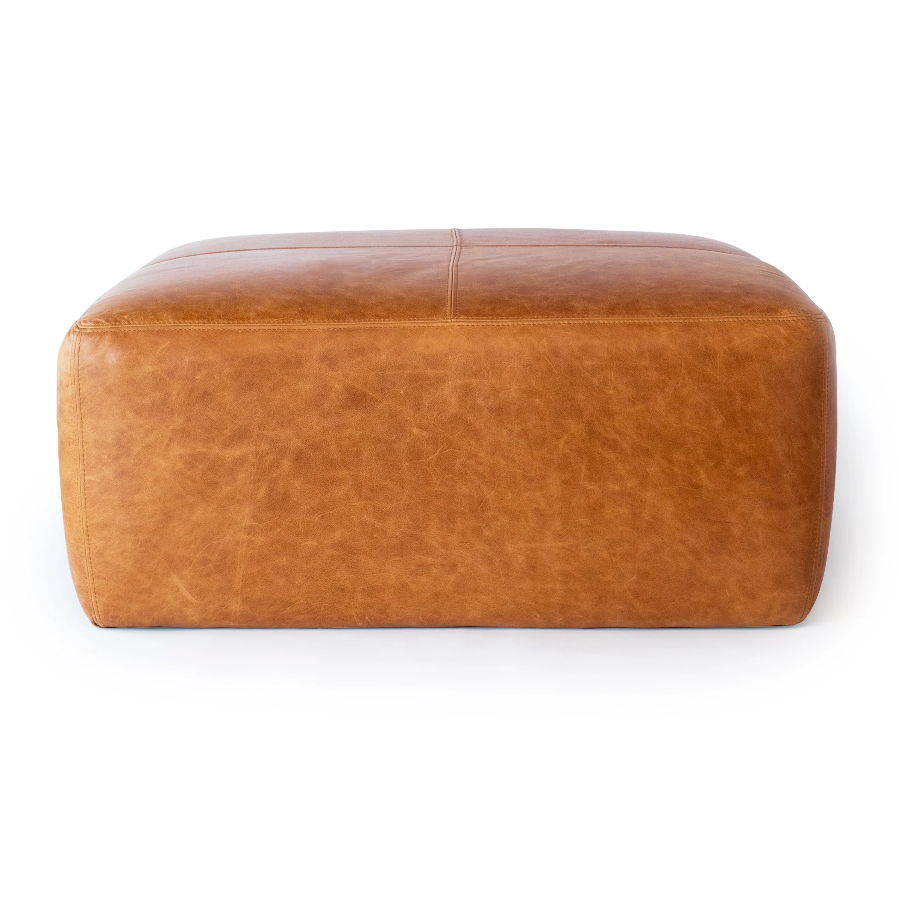 Sequoia Leather Ottoman | Cognac Tan - Image 5