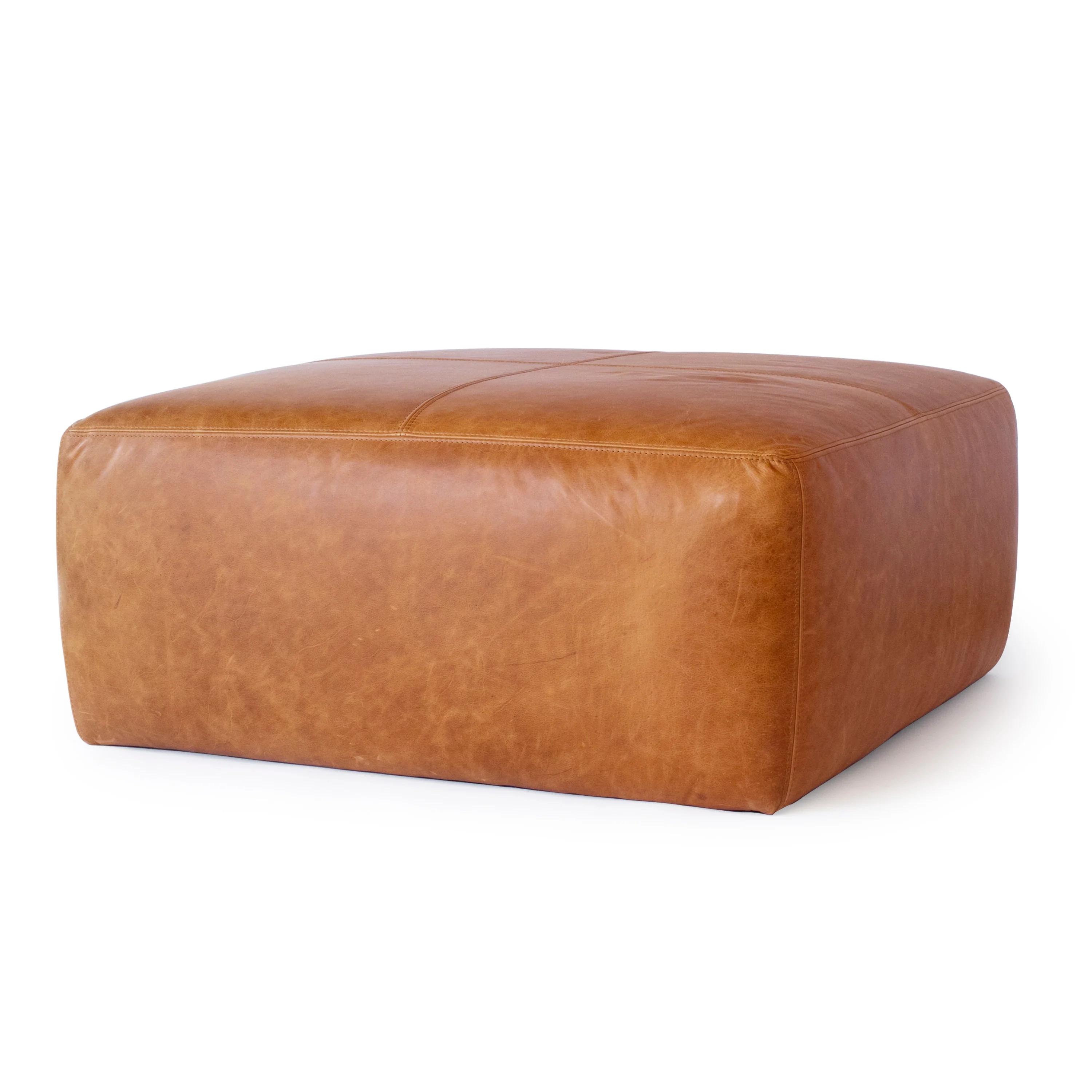 Sequoia Leather Ottoman | Cognac Tan - Image 7