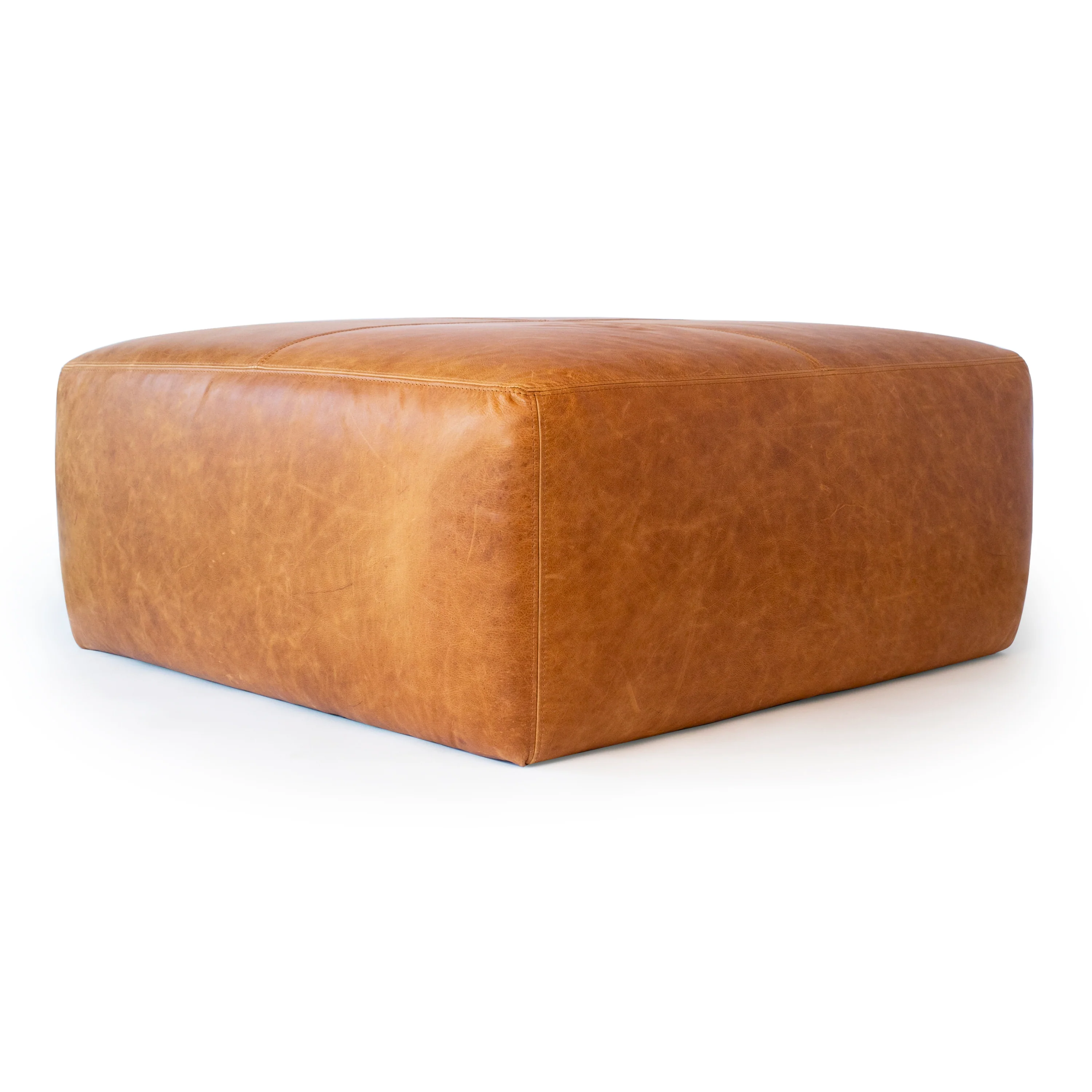 Sequoia Leather Ottoman | Cognac Tan - Image 9