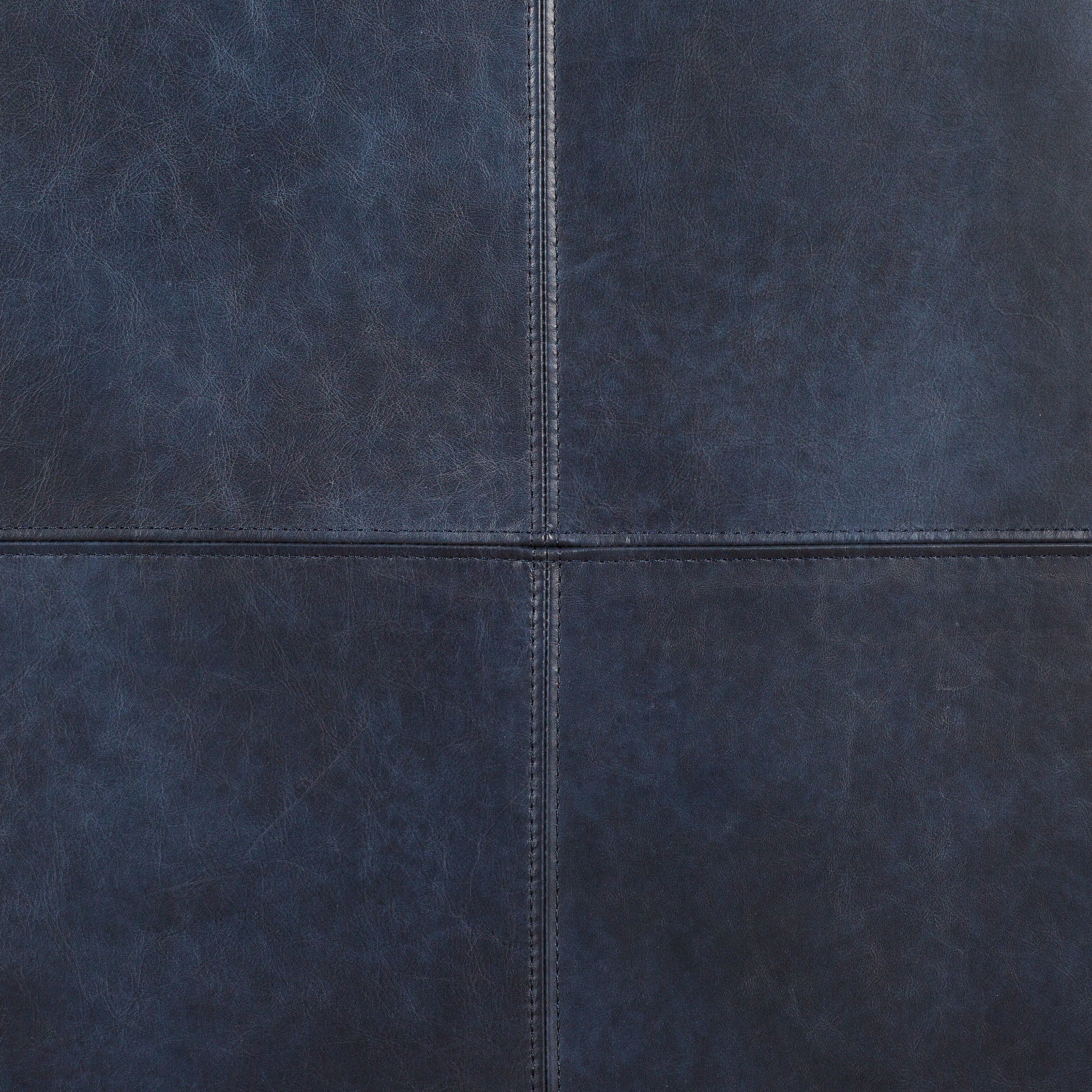 Sequoia Leather Ottoman | Midnight Blue - Image 10