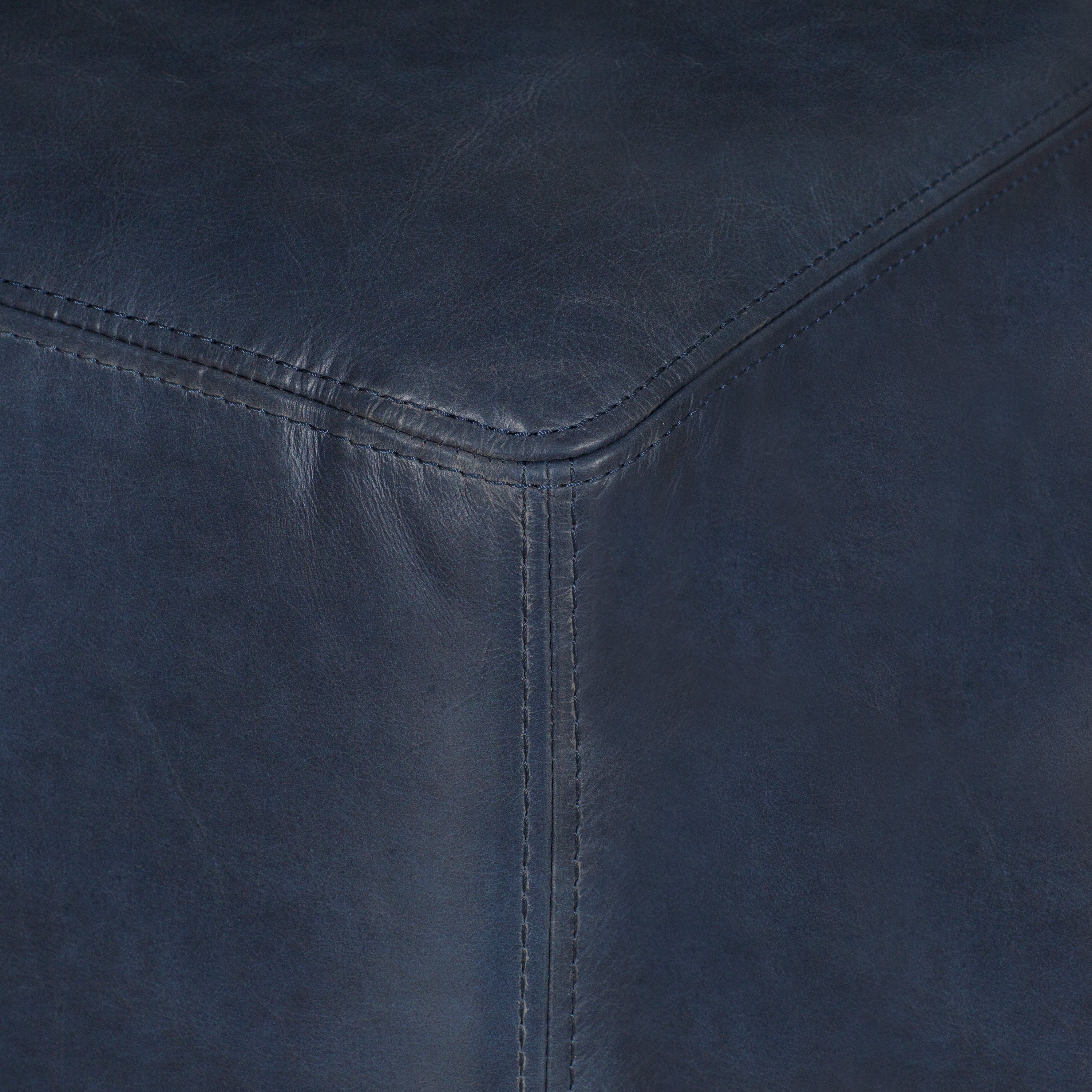 Sequoia Leather Ottoman | Midnight Blue - Image 11