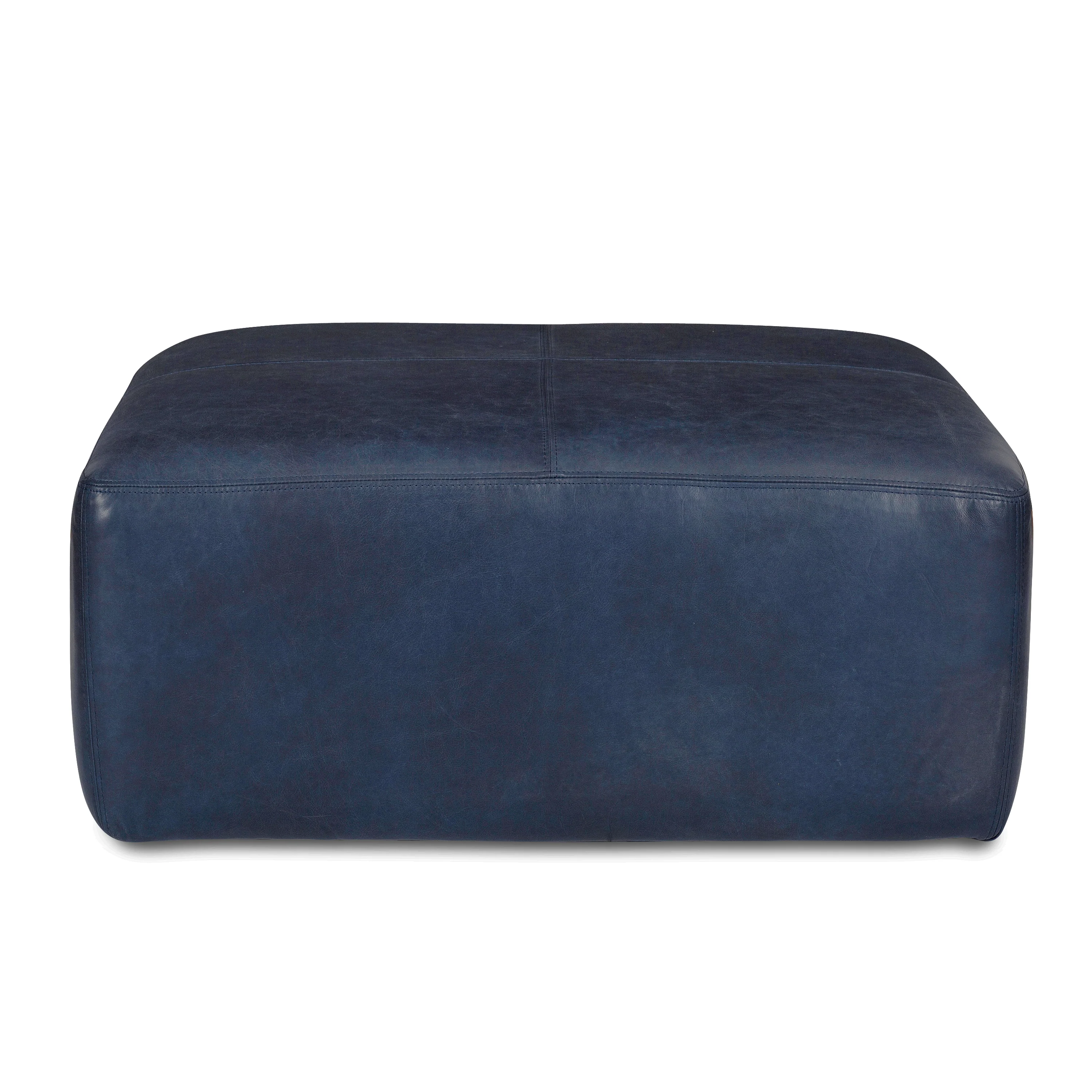 Sequoia Leather Ottoman | Midnight Blue - Image 3