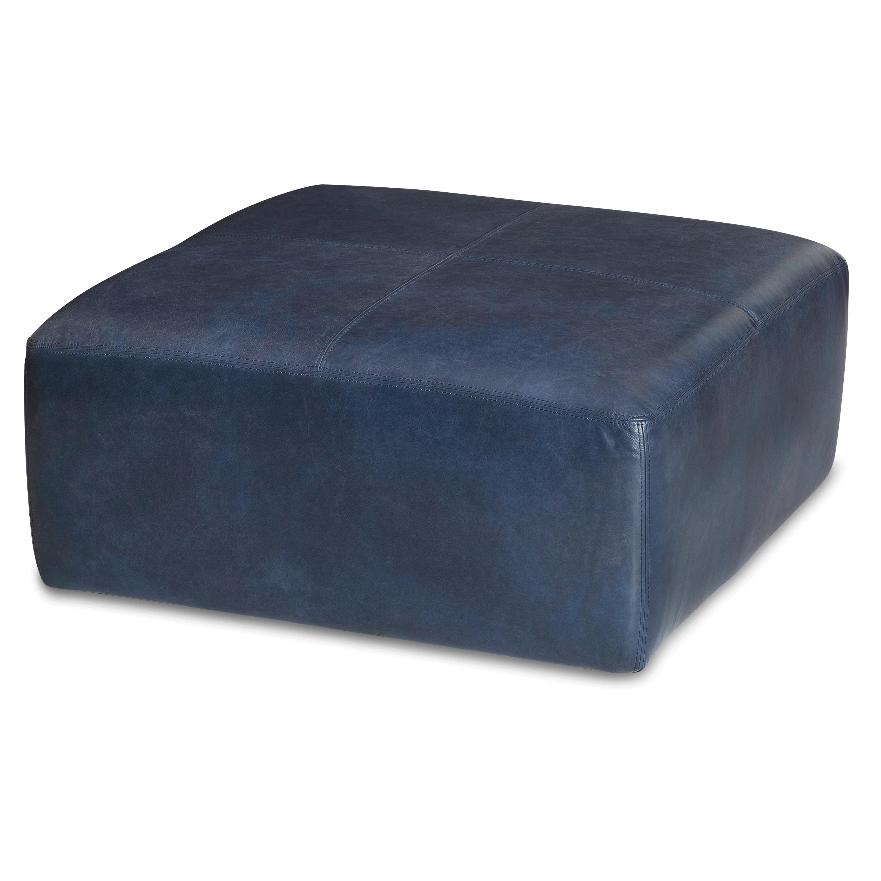 Sequoia Leather Ottoman | Midnight Blue - Image 7