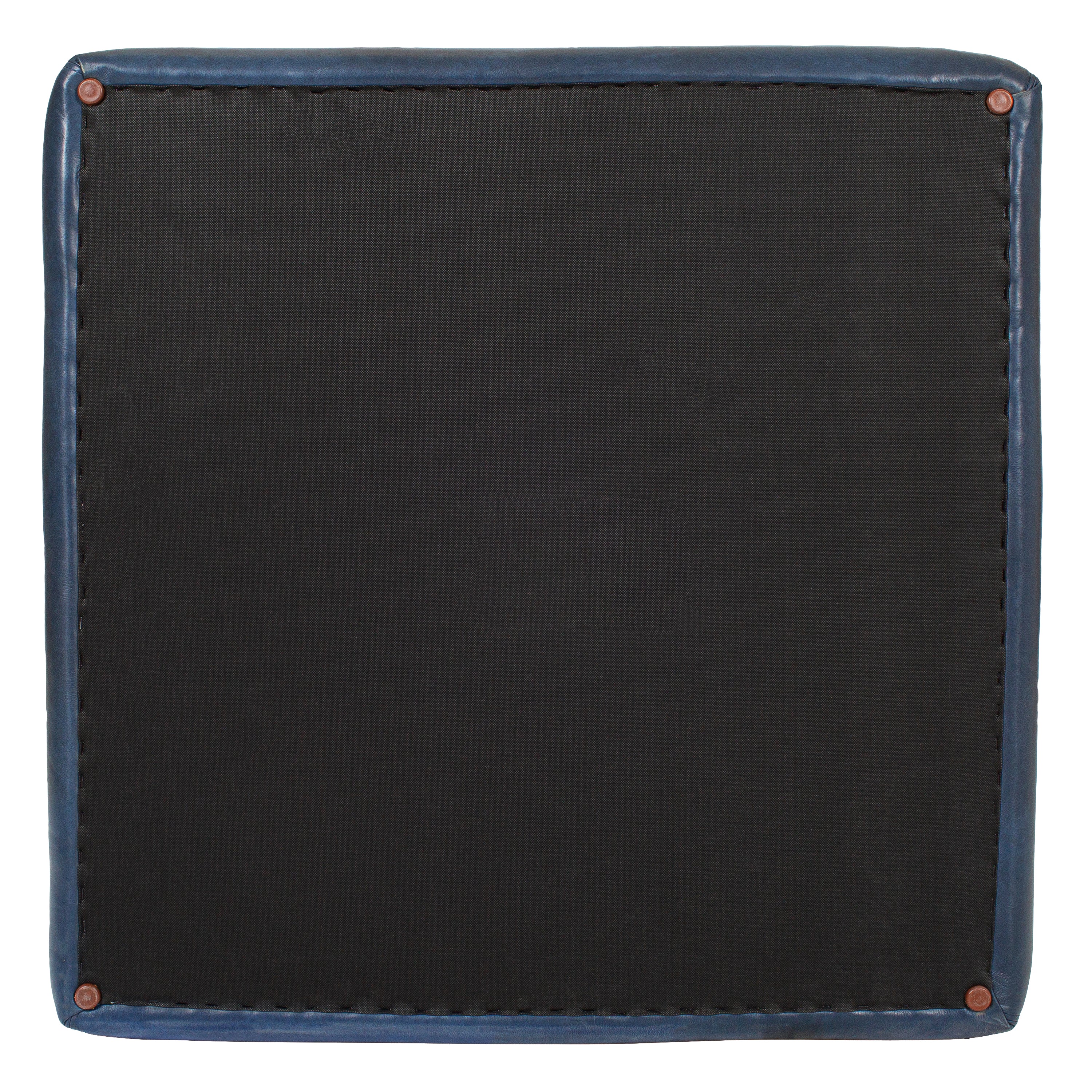 Sequoia Leather Ottoman | Midnight Blue - Image 9