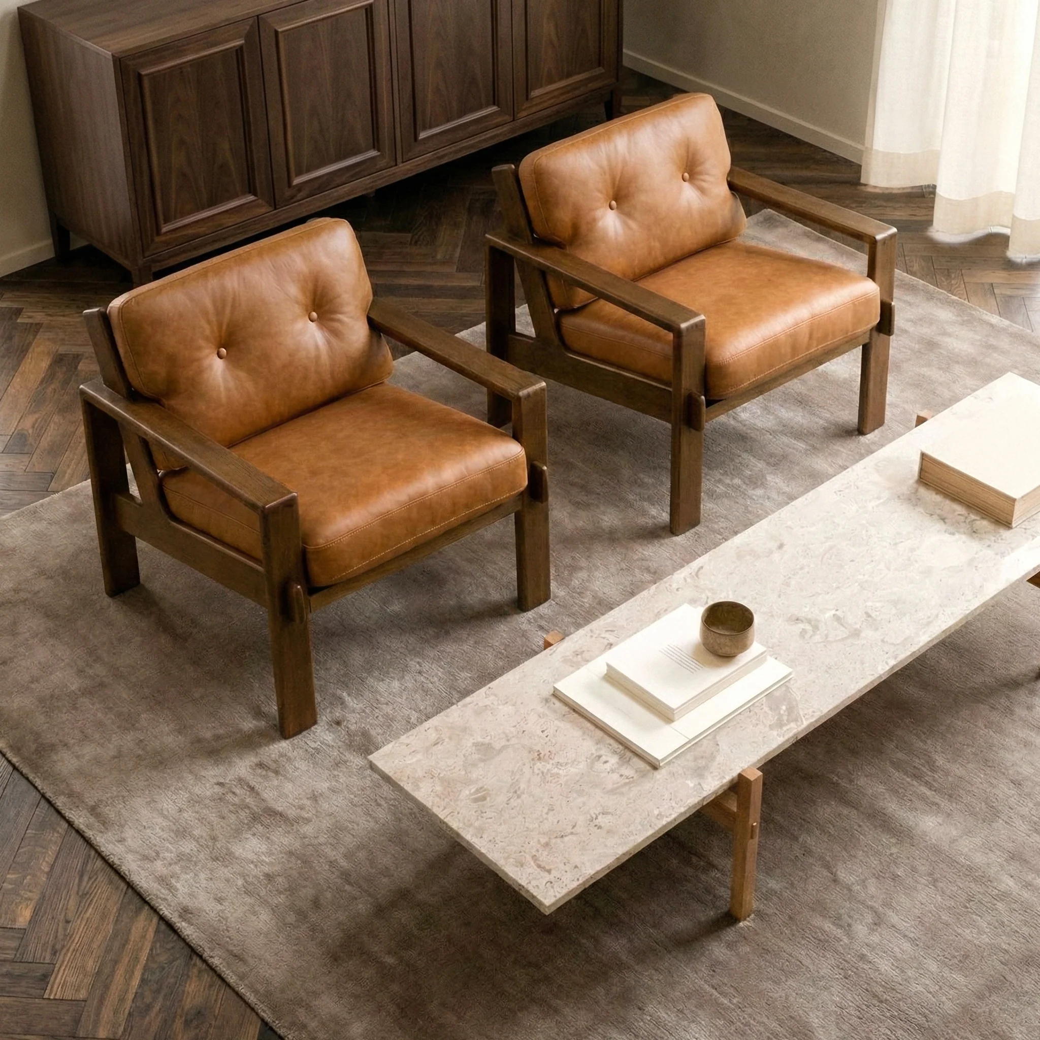 Skive Leather Lounge Chair | Cognac Tan - Image 2