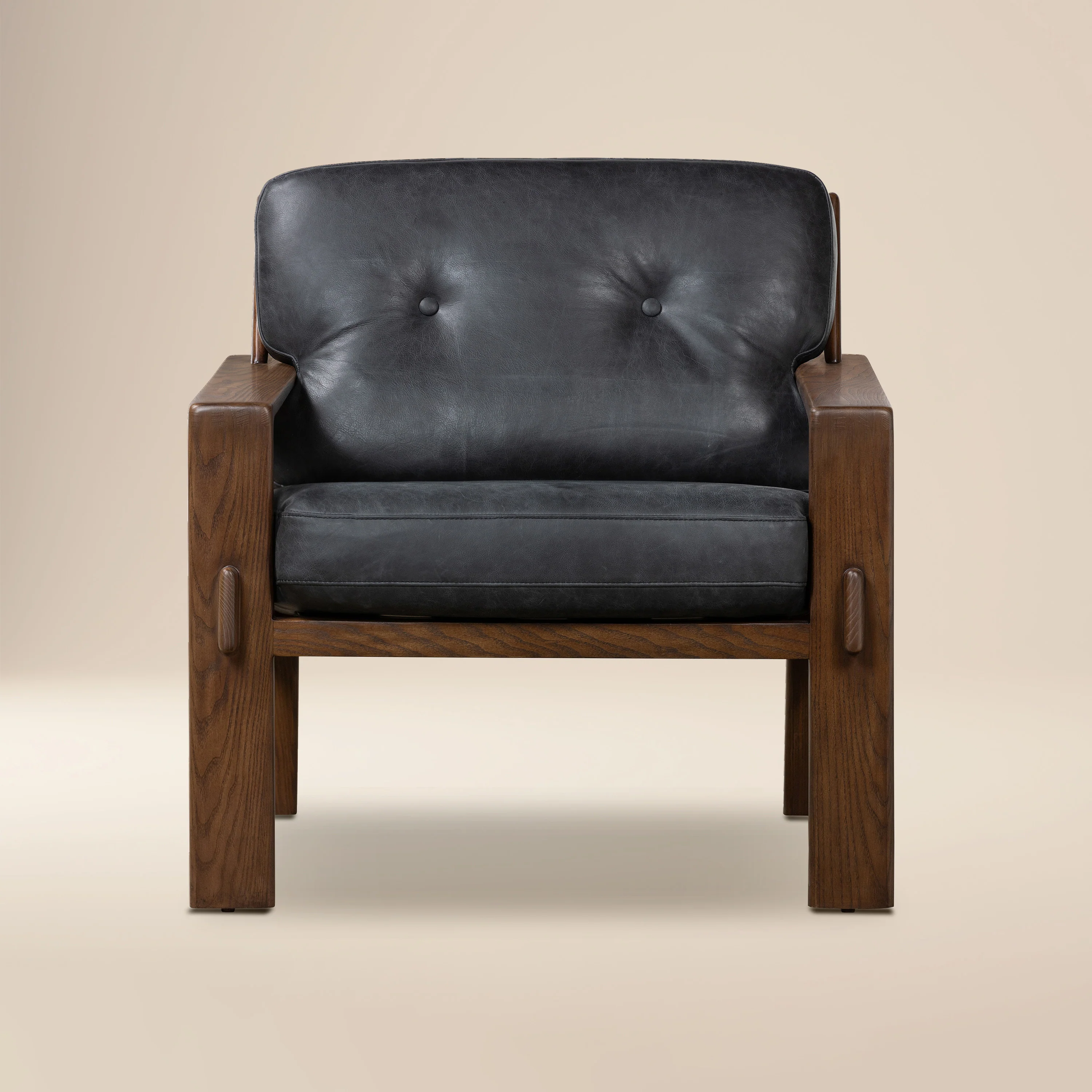Skive Leather Lounge Chair | Onyx Black