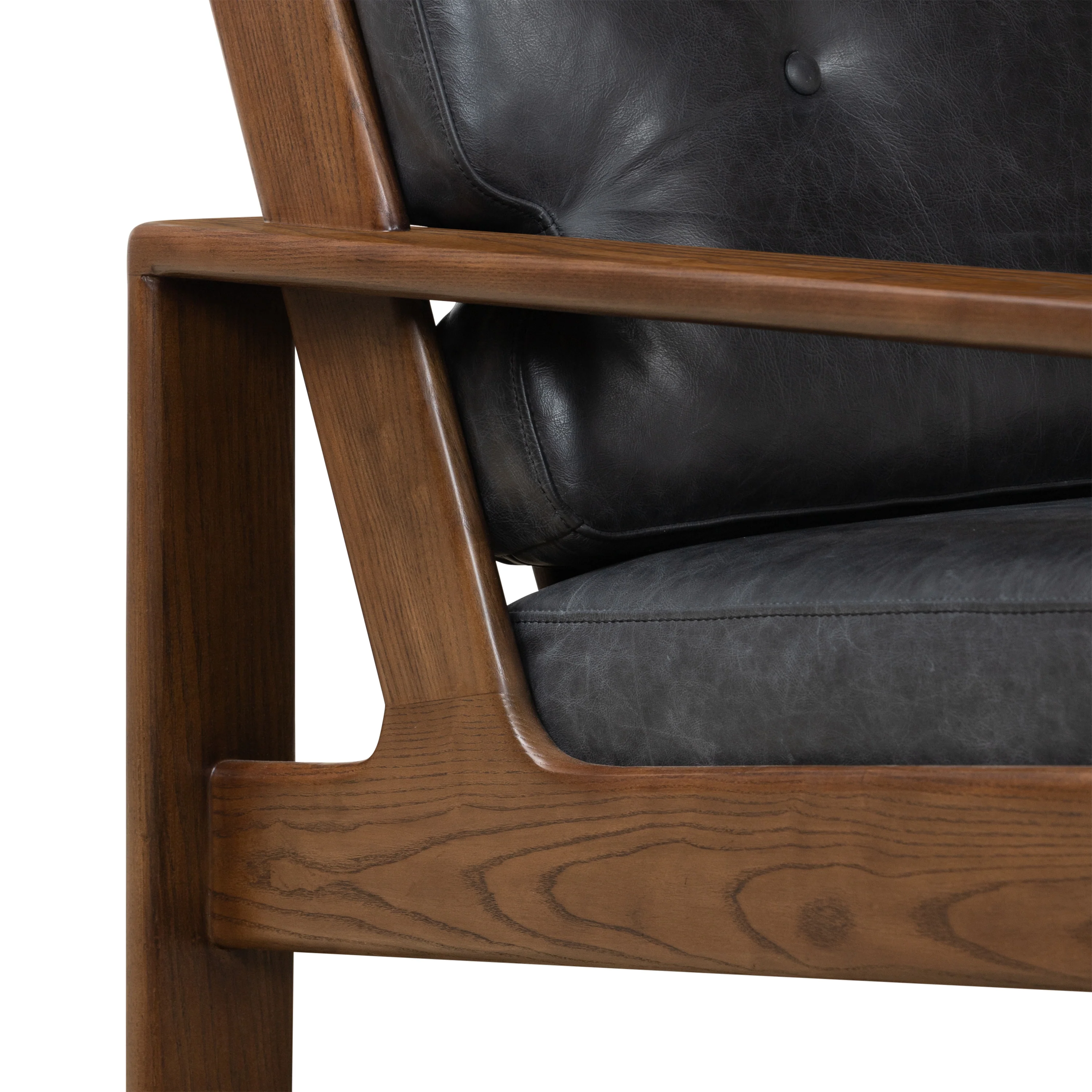 Skive Leather Lounge Chair | Onyx Black - Image 10