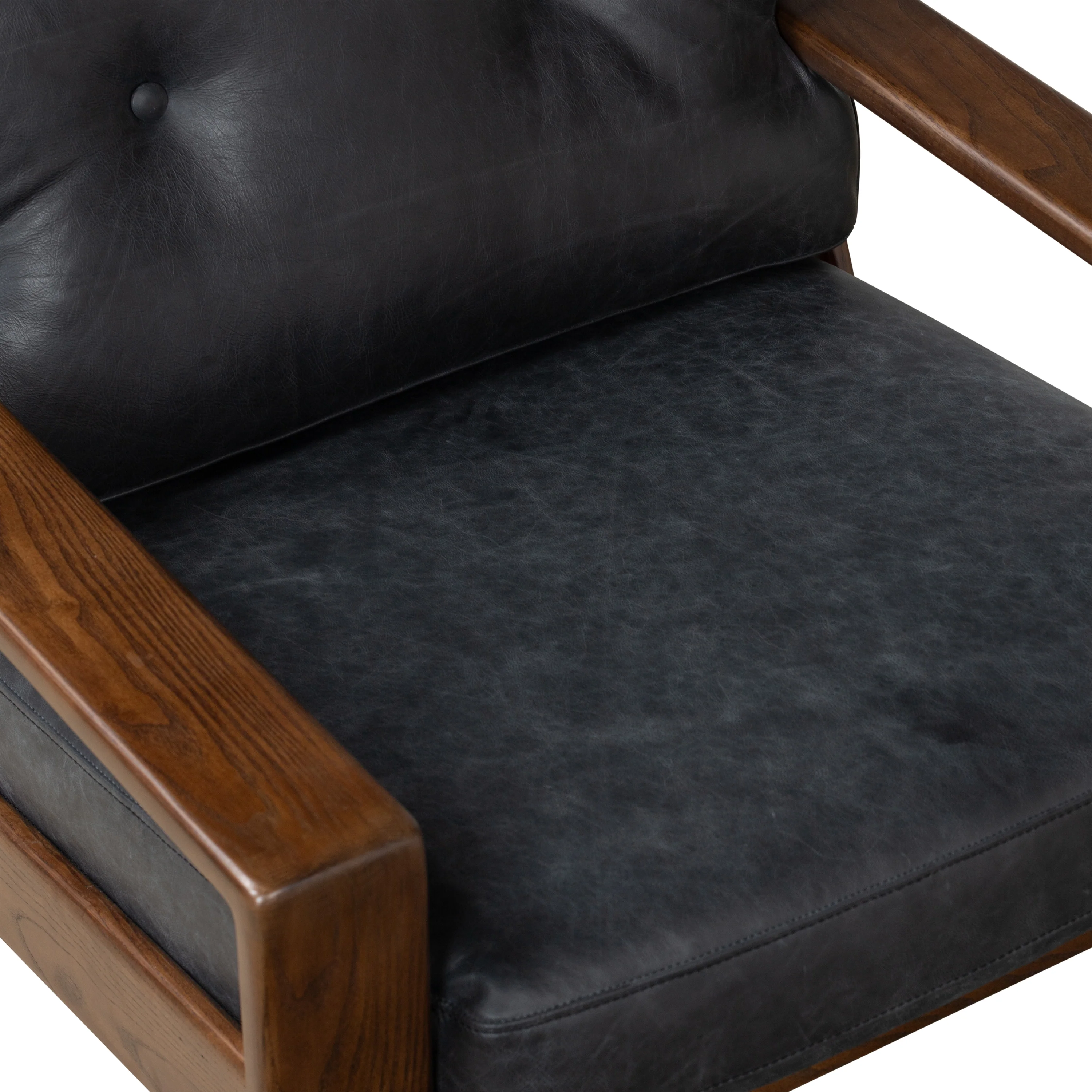 Skive Leather Lounge Chair | Onyx Black - Image 11