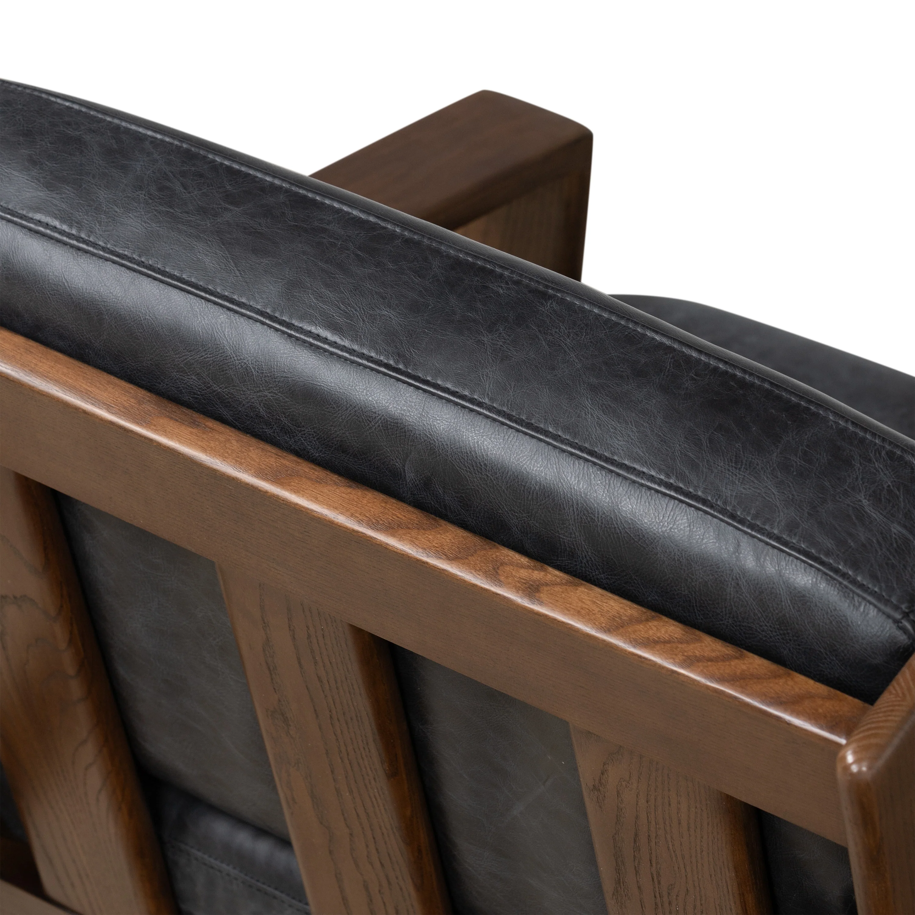 Skive Leather Lounge Chair | Onyx Black - Image 12