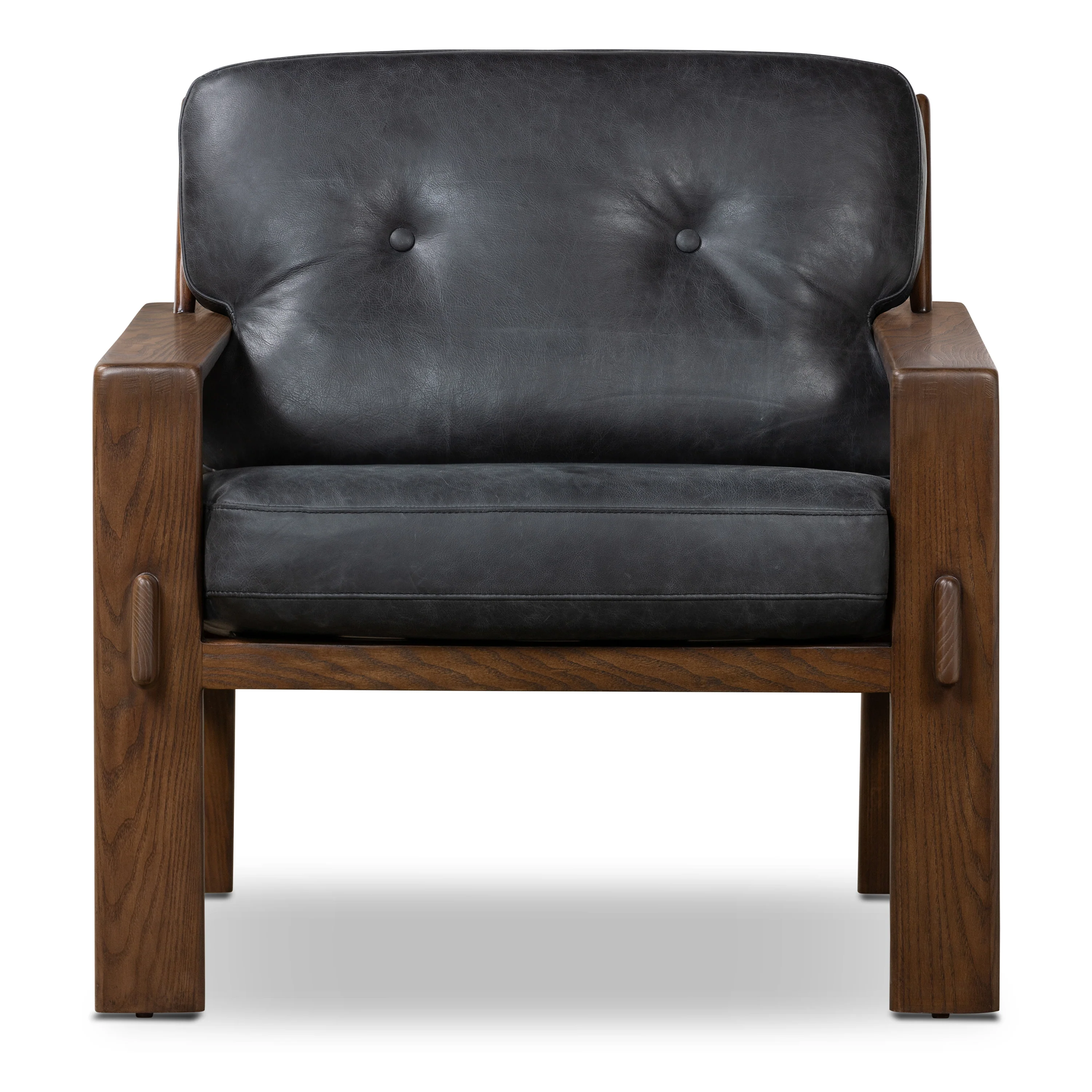 Skive Leather Lounge Chair | Onyx Black - Image 3