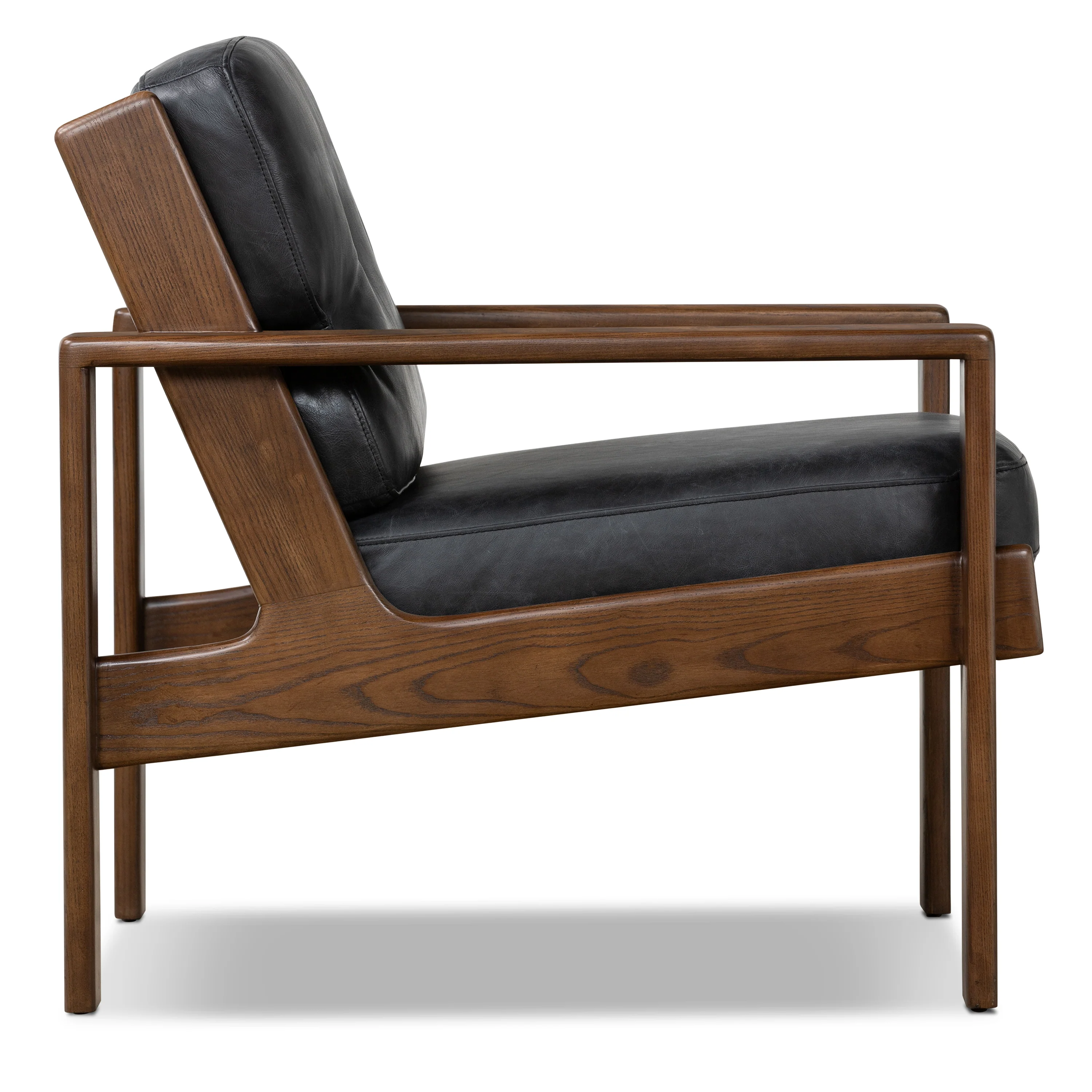 Skive Leather Lounge Chair | Onyx Black - Image 5