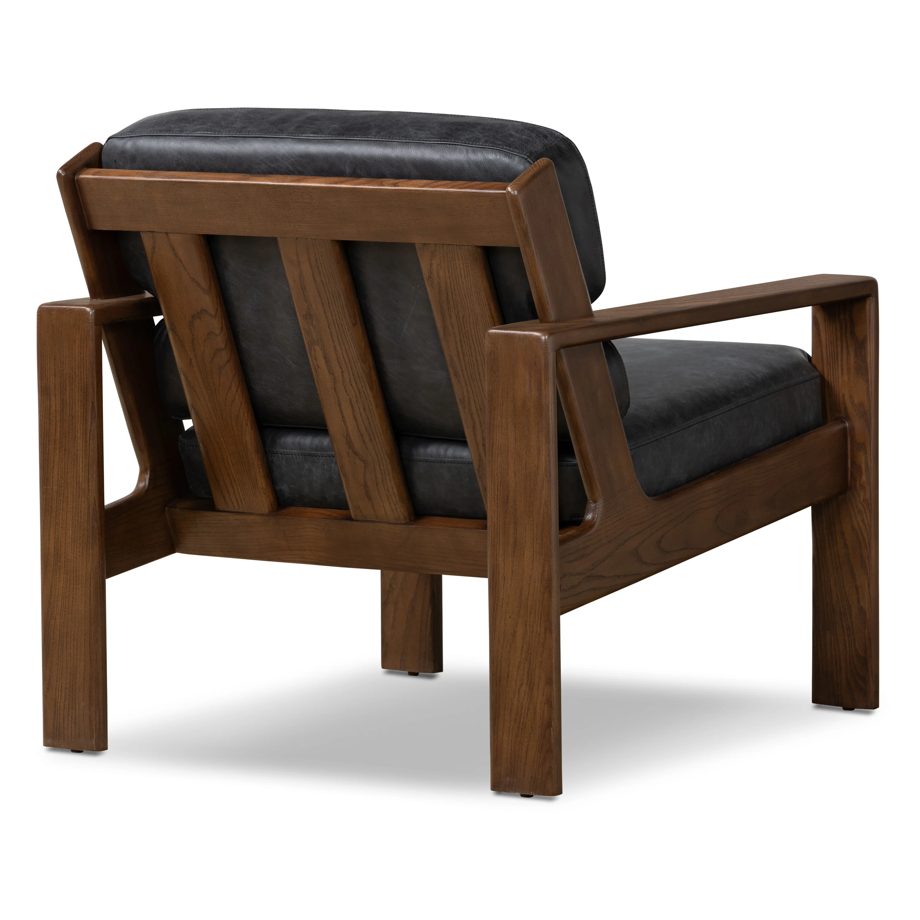 Skive Leather Lounge Chair | Onyx Black - Image 6