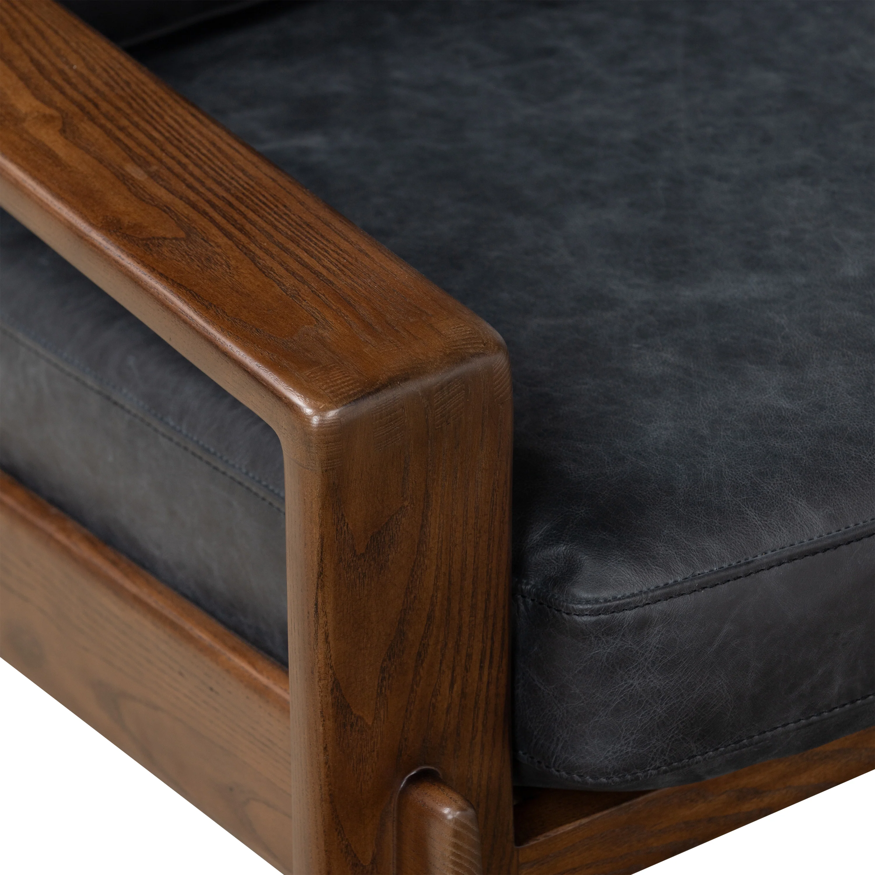 Skive Leather Lounge Chair | Onyx Black - Image 8